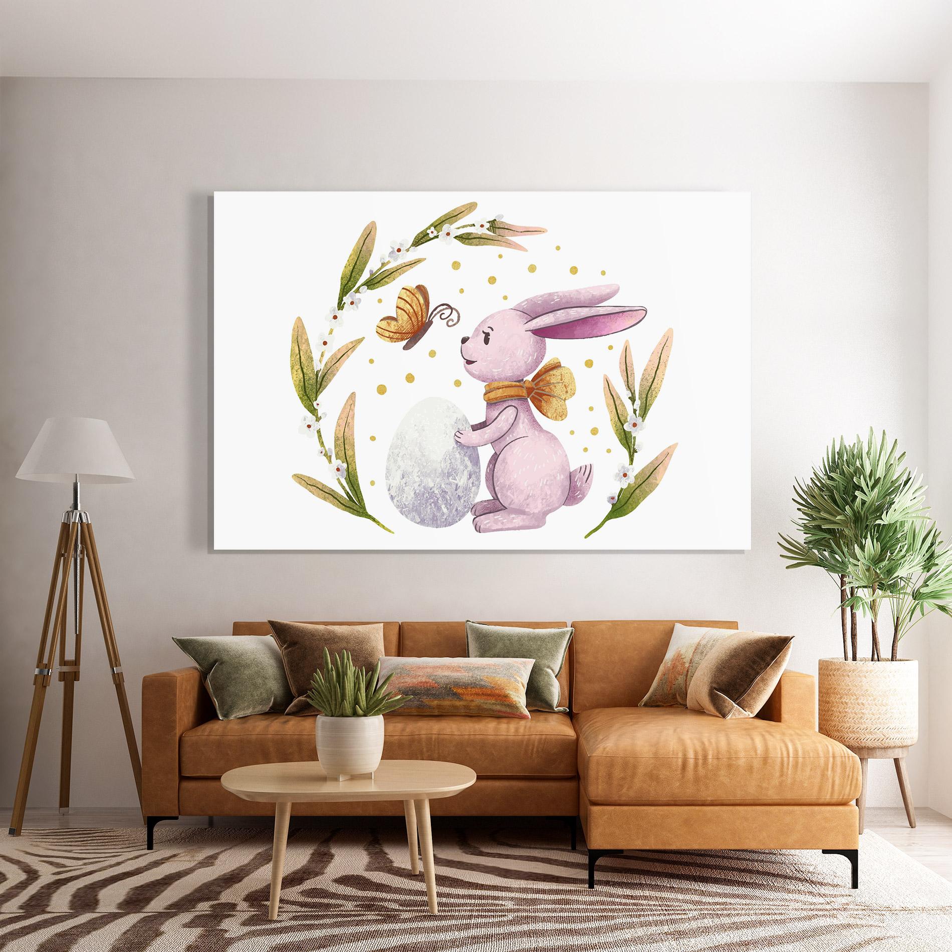 Glasbild Easter Pink Bunny mockup 7