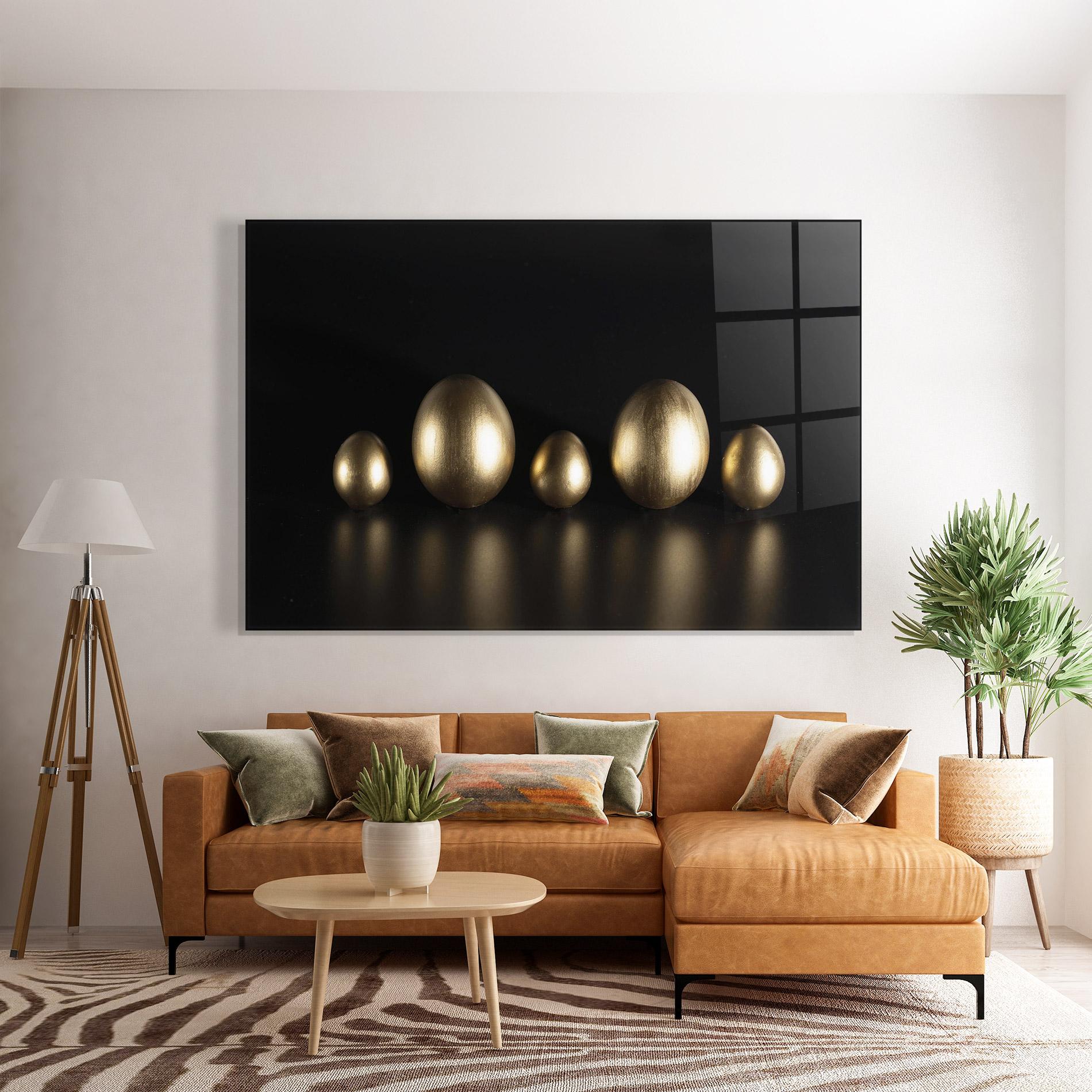 Glasbild Gold Eggs Shot mockup 7