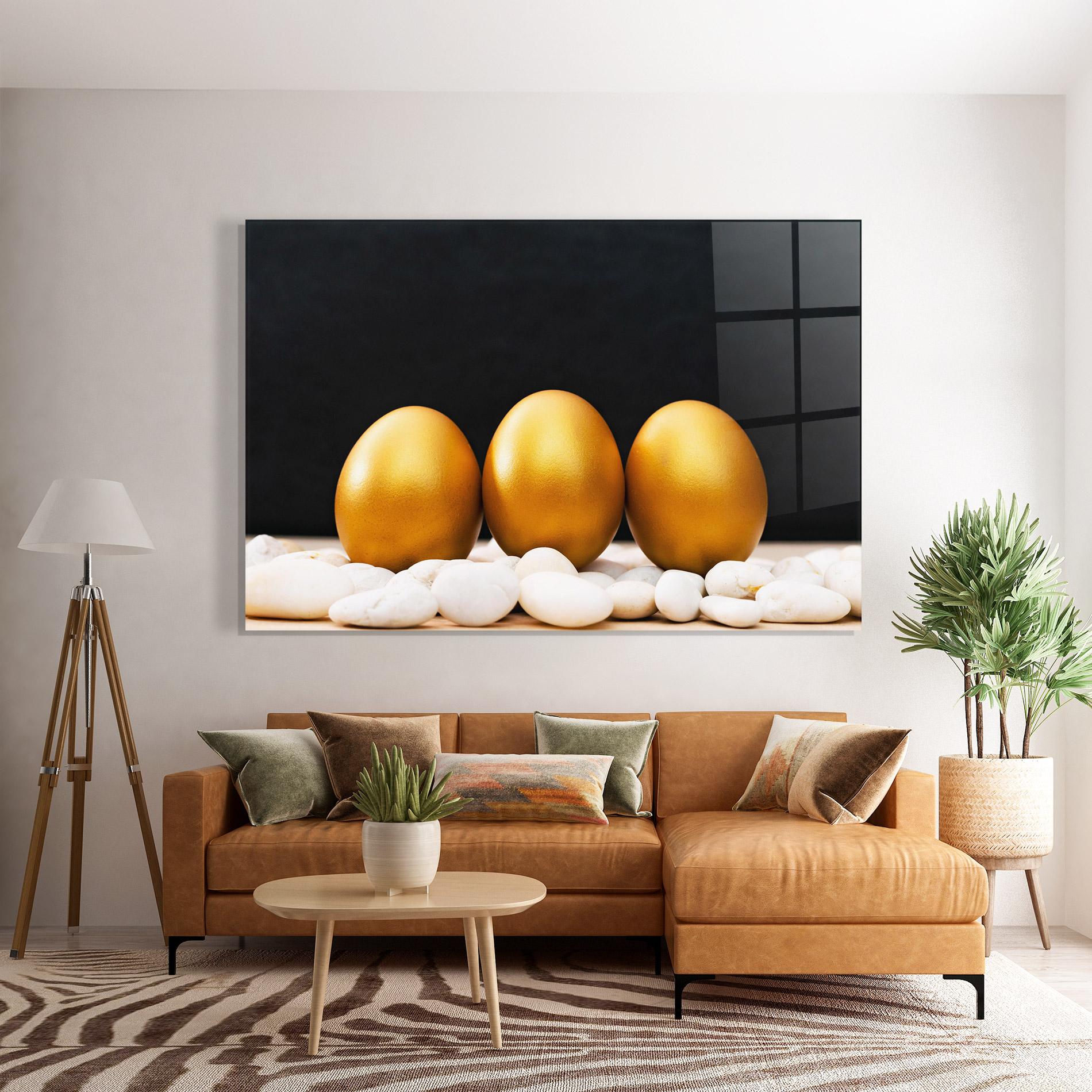 Glasbild Golden Easter Egg mockup 7