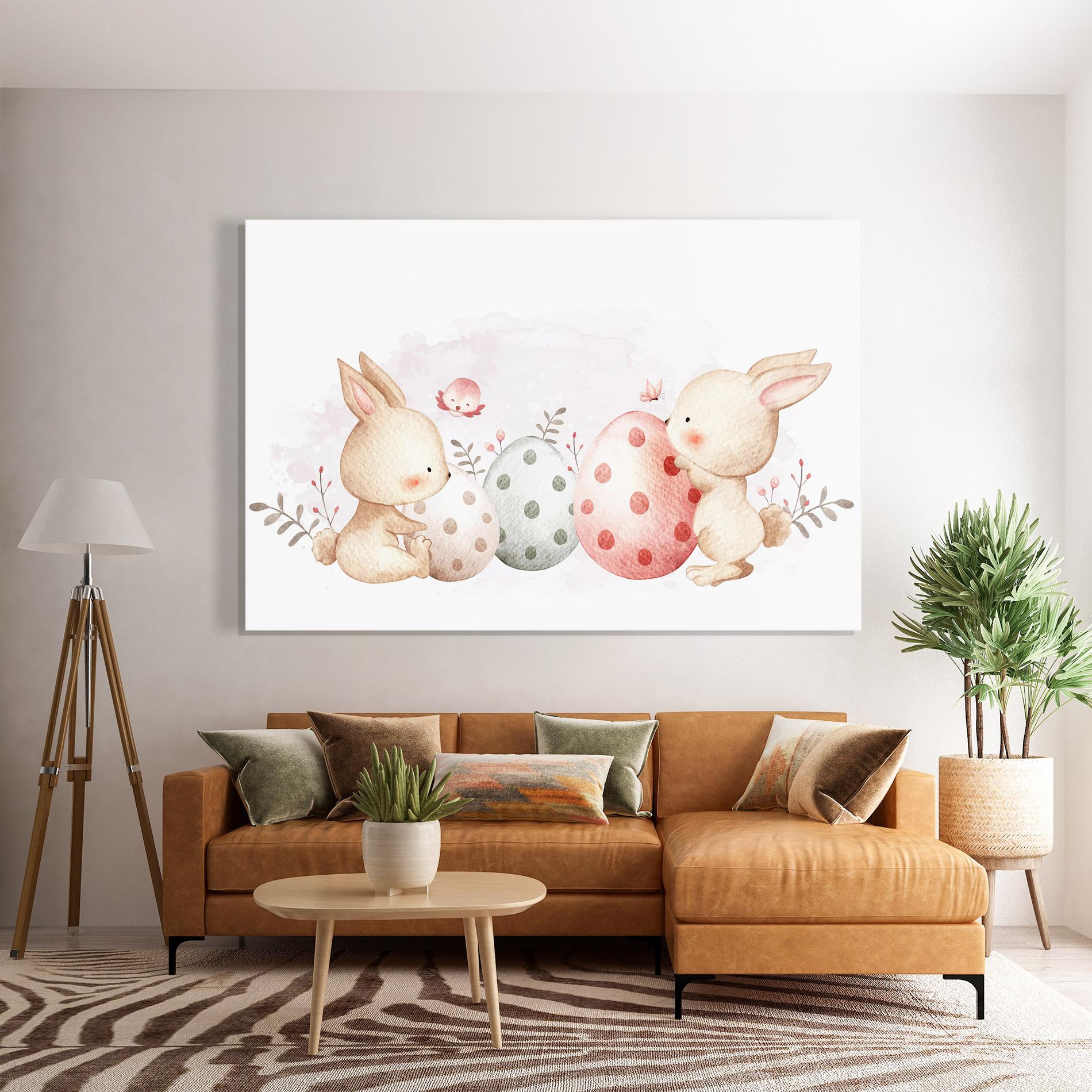 Glasbild Watercolor Bunny mockup 7