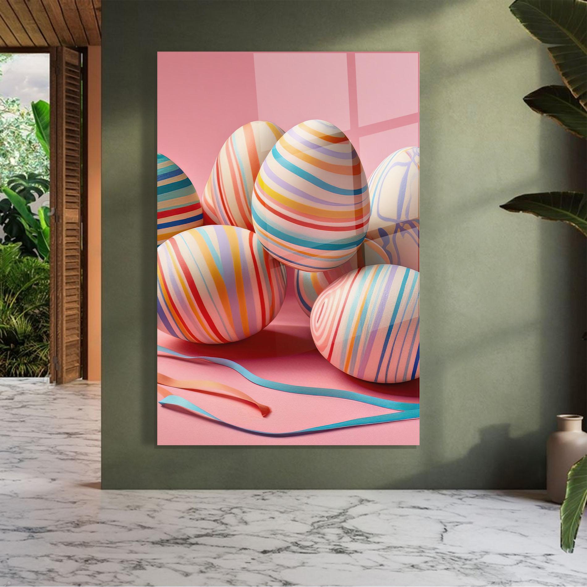 Glasbild Easter Eggs Ribbons mockup 7