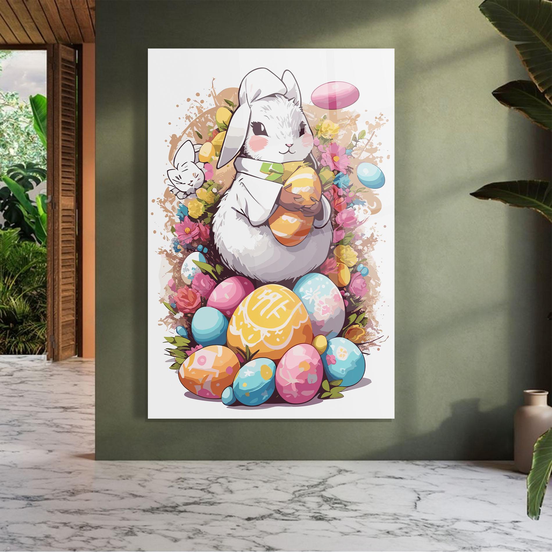 Glasbild White Easter Bunny mockup 7