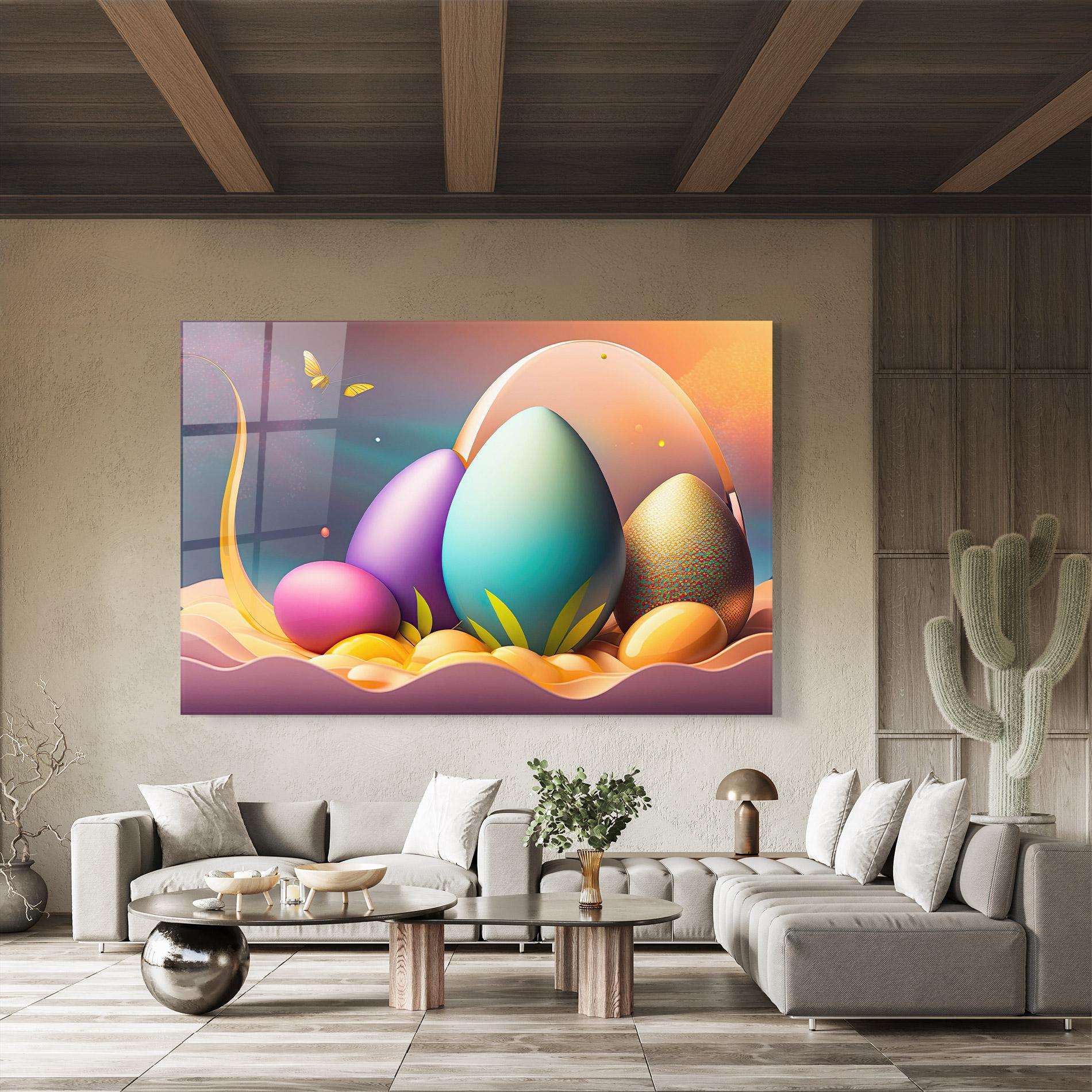 Glasbild Big Blue Easter Egg mockup 8