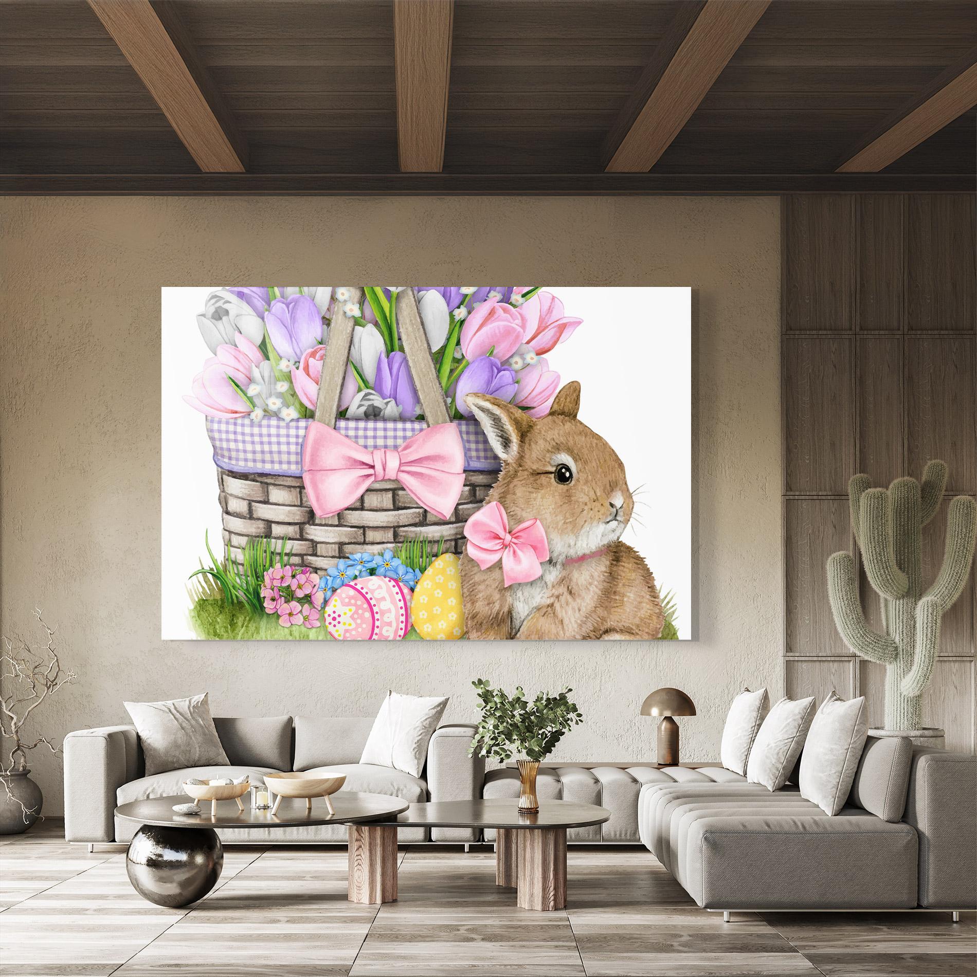 Glasbild Bunny Pink Bow mockup 8