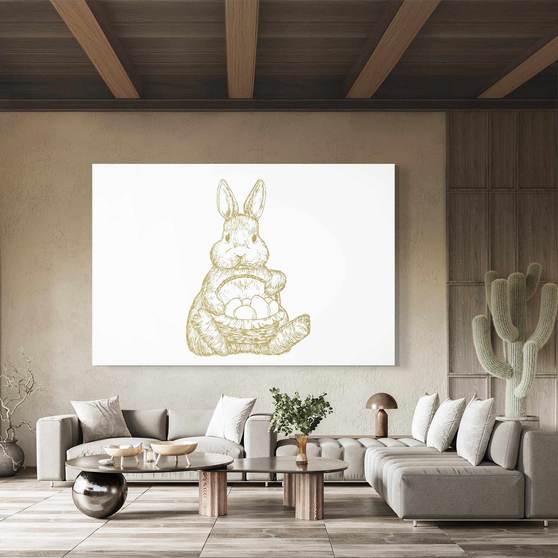 Glasbild Bunny With Basket mockup 8