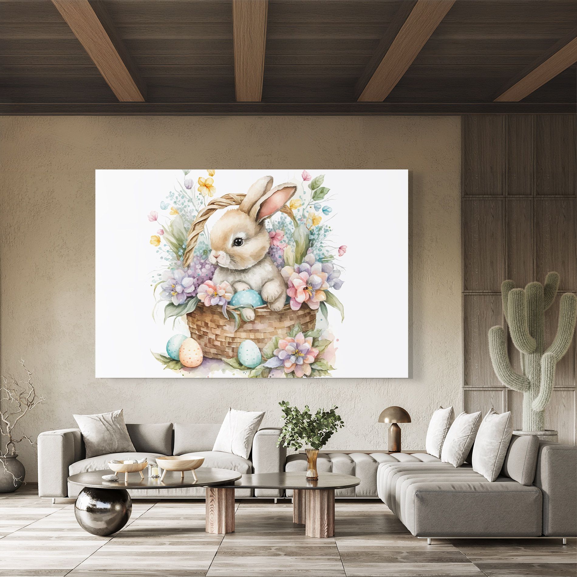 Cute Bunny In Basket mockup 8