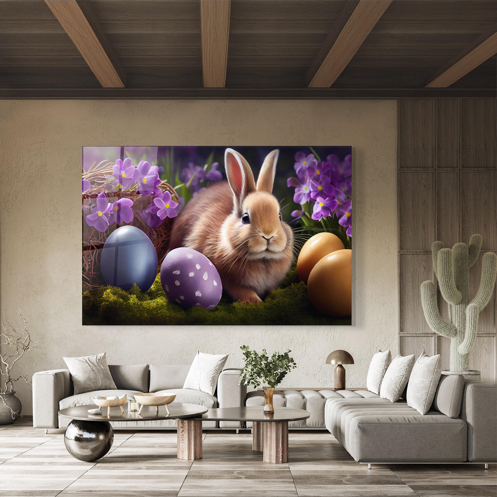 Glasbild Cute Easter Rabbit mockup 8