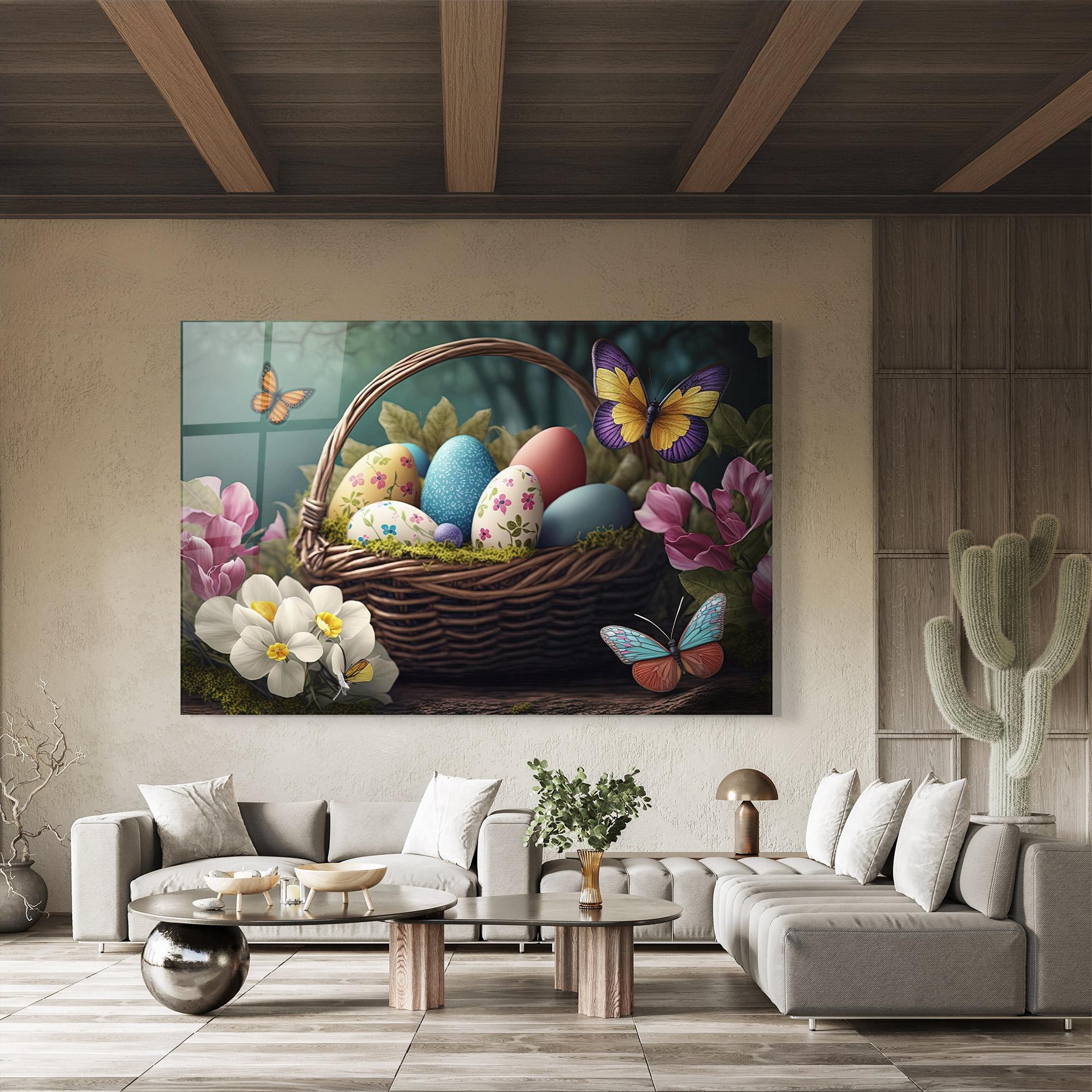 Glasbild Easter Eggs Butterfly mockup 8