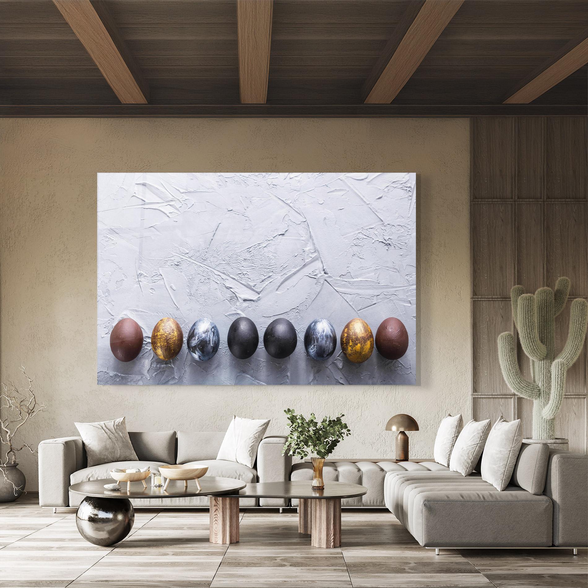 Glasbild Easter Eggs Painted mockup 8