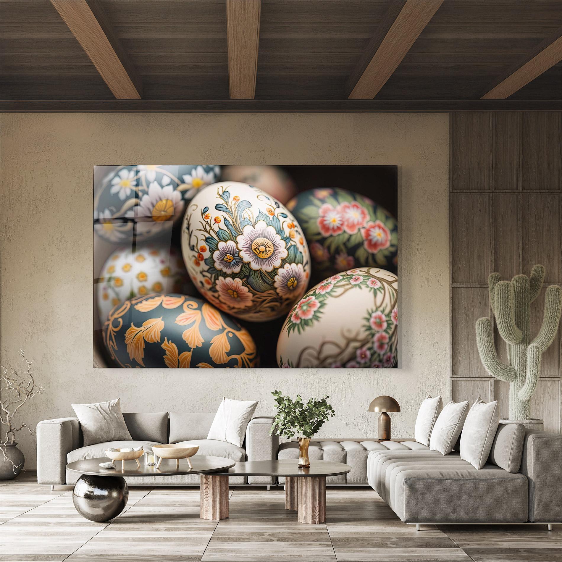 Glasbild Floral Painted Eggs mockup 8