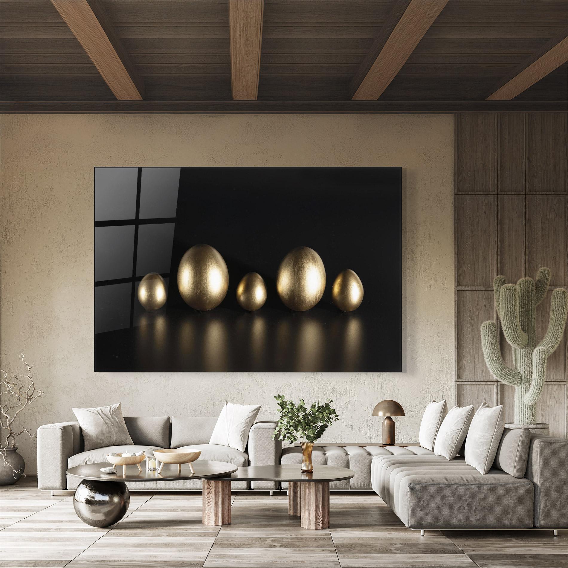 Glasbild Gold Eggs Shot mockup 8