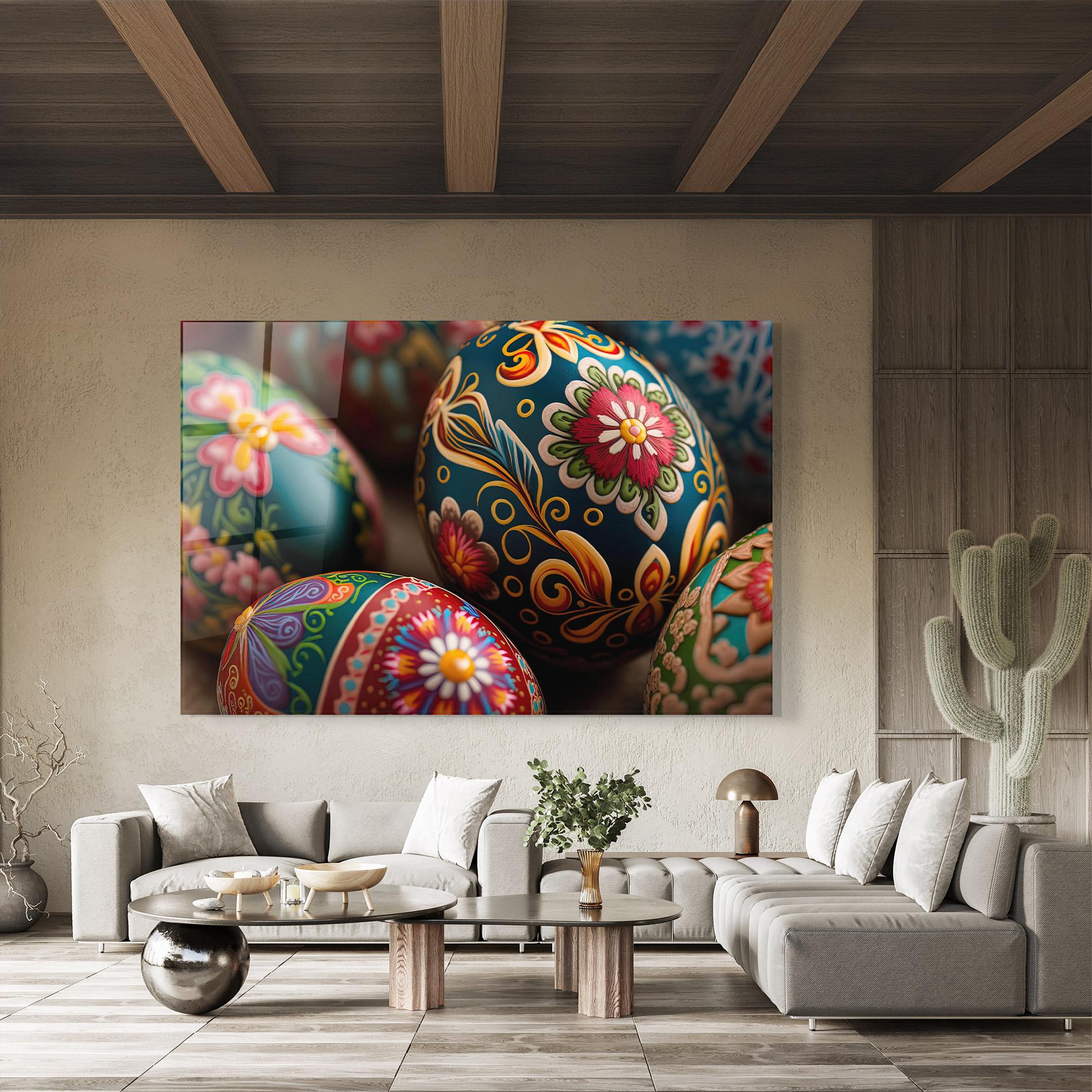Glasbild Traditional Painted Eggs mockup 8