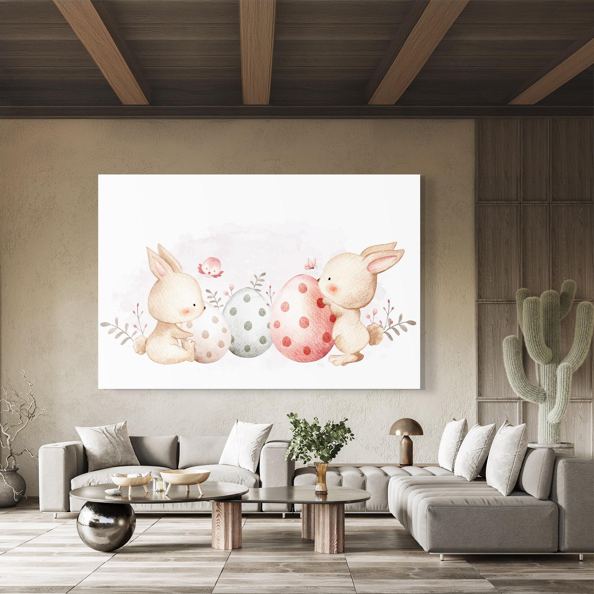 Glasbild Watercolor Bunny mockup 8