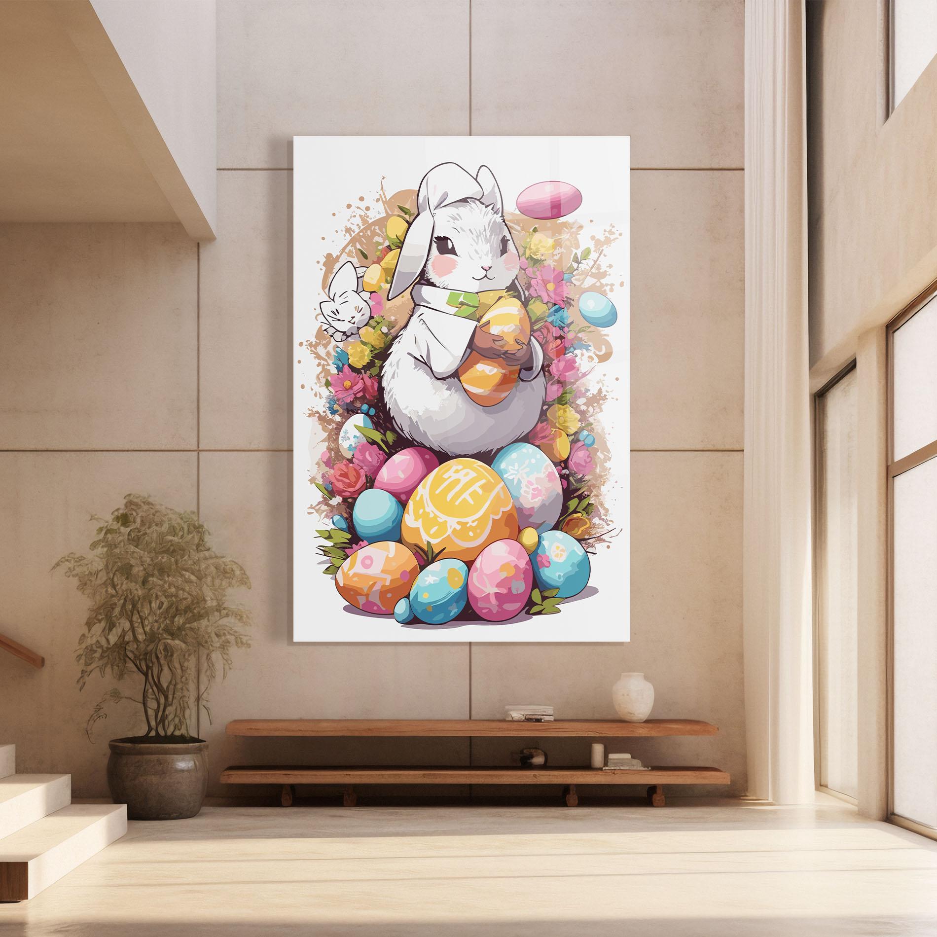 Glasbild White Easter Bunny mockup 8