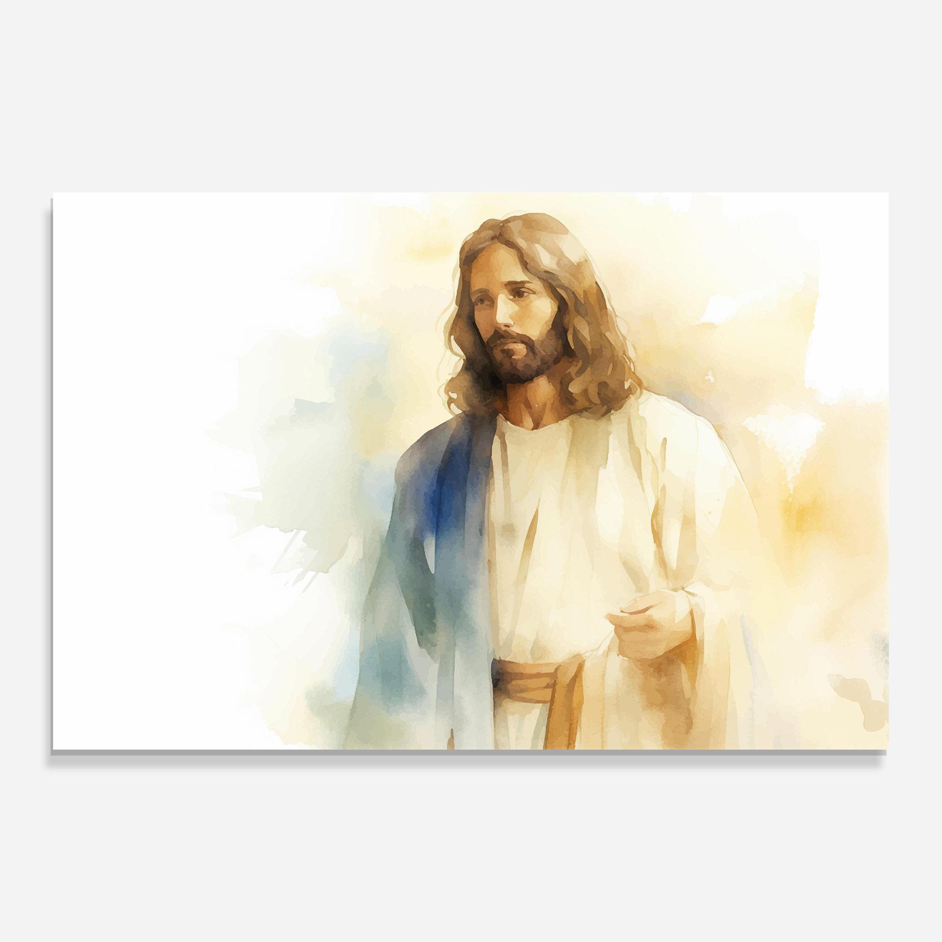 Glasbild Jesus Light Art mockup 0