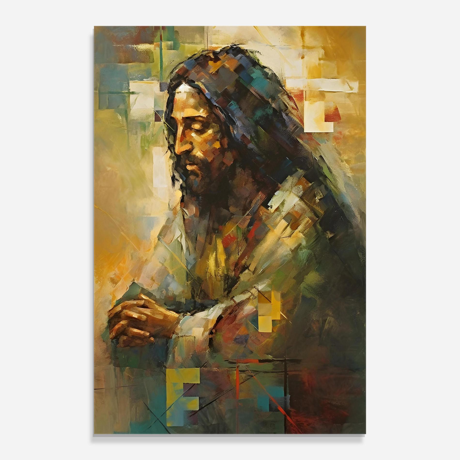 Glasbild Christ Painting Art mockup 0