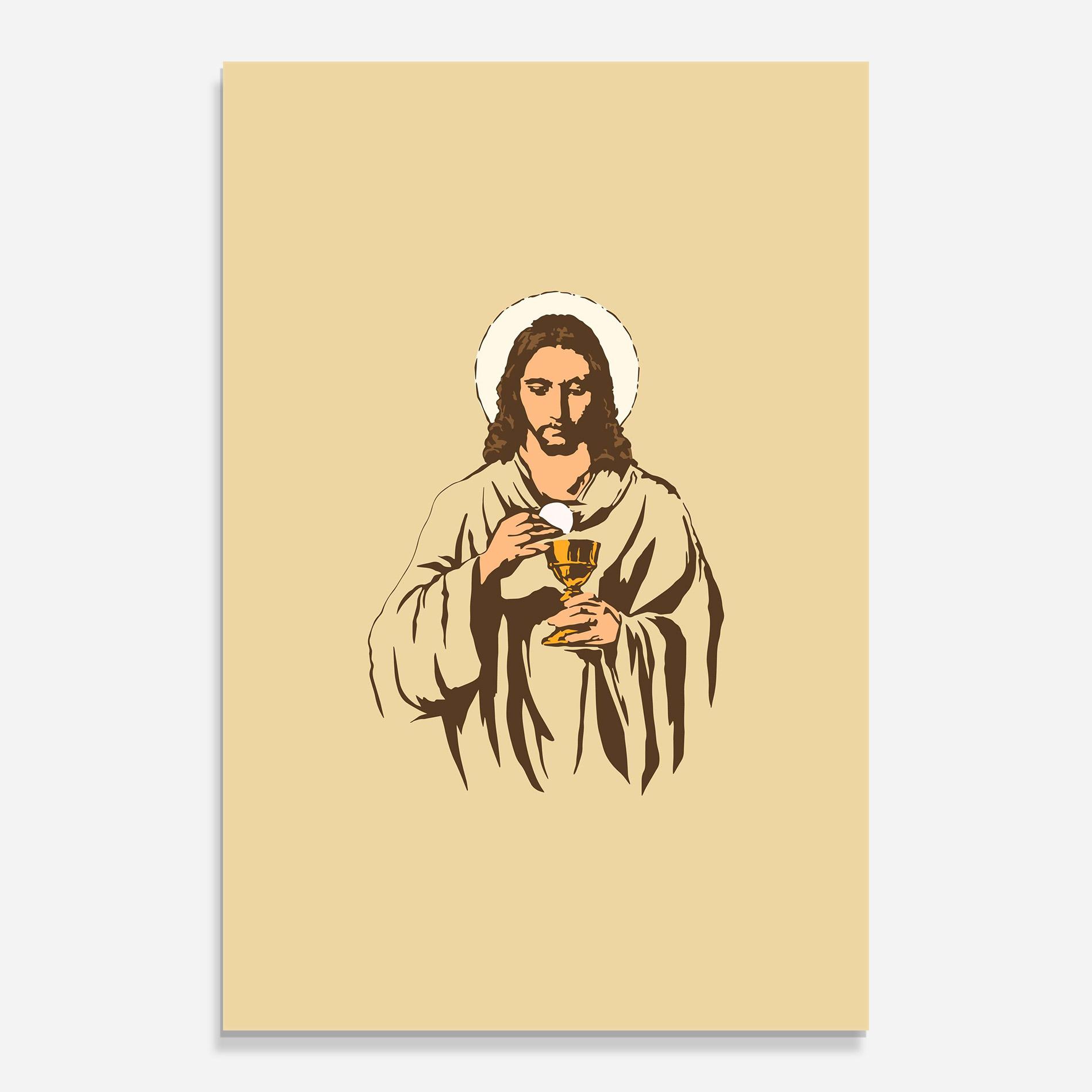 Glasbild Cream Jesus mockup 0