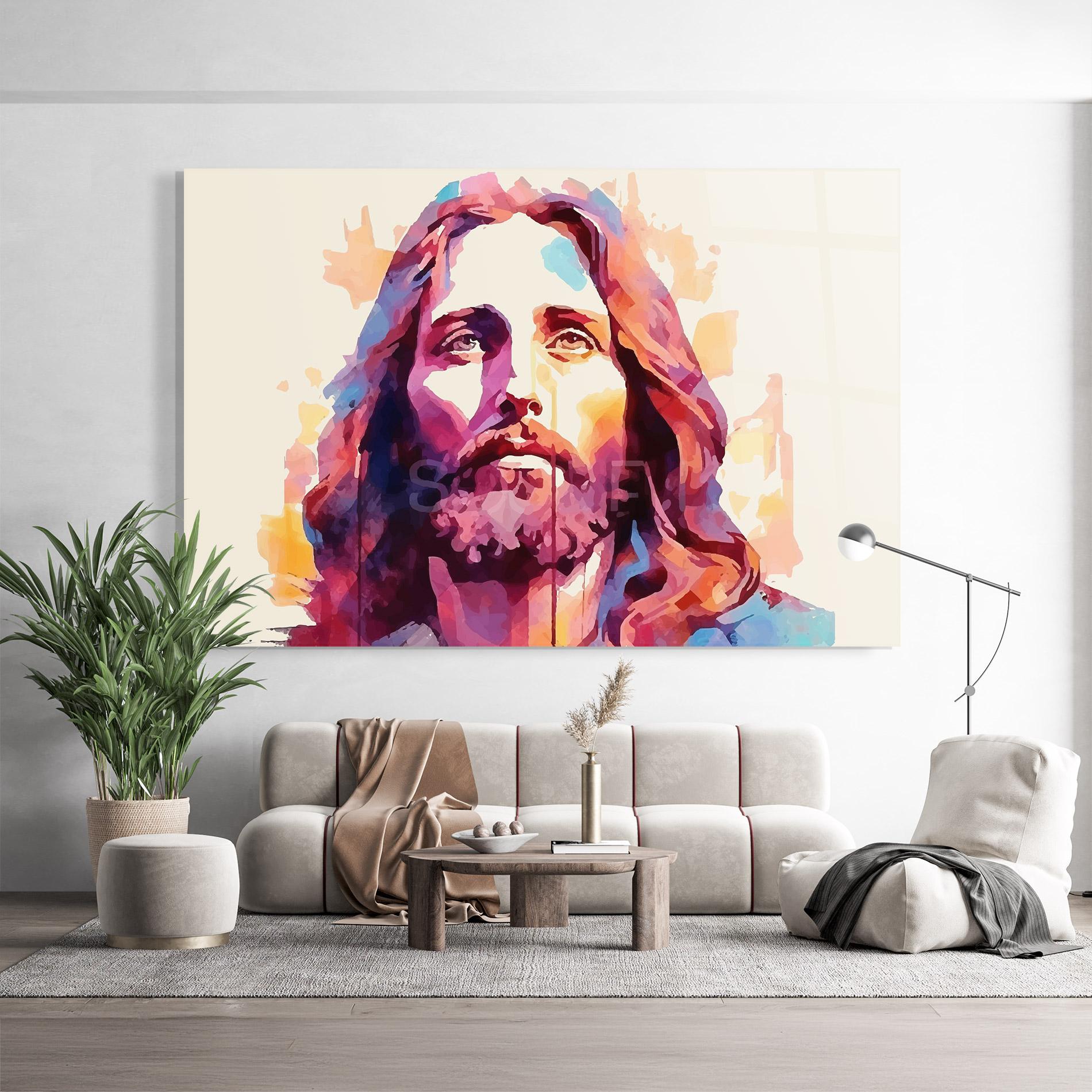 Glasbild Color Jesus mockup 9