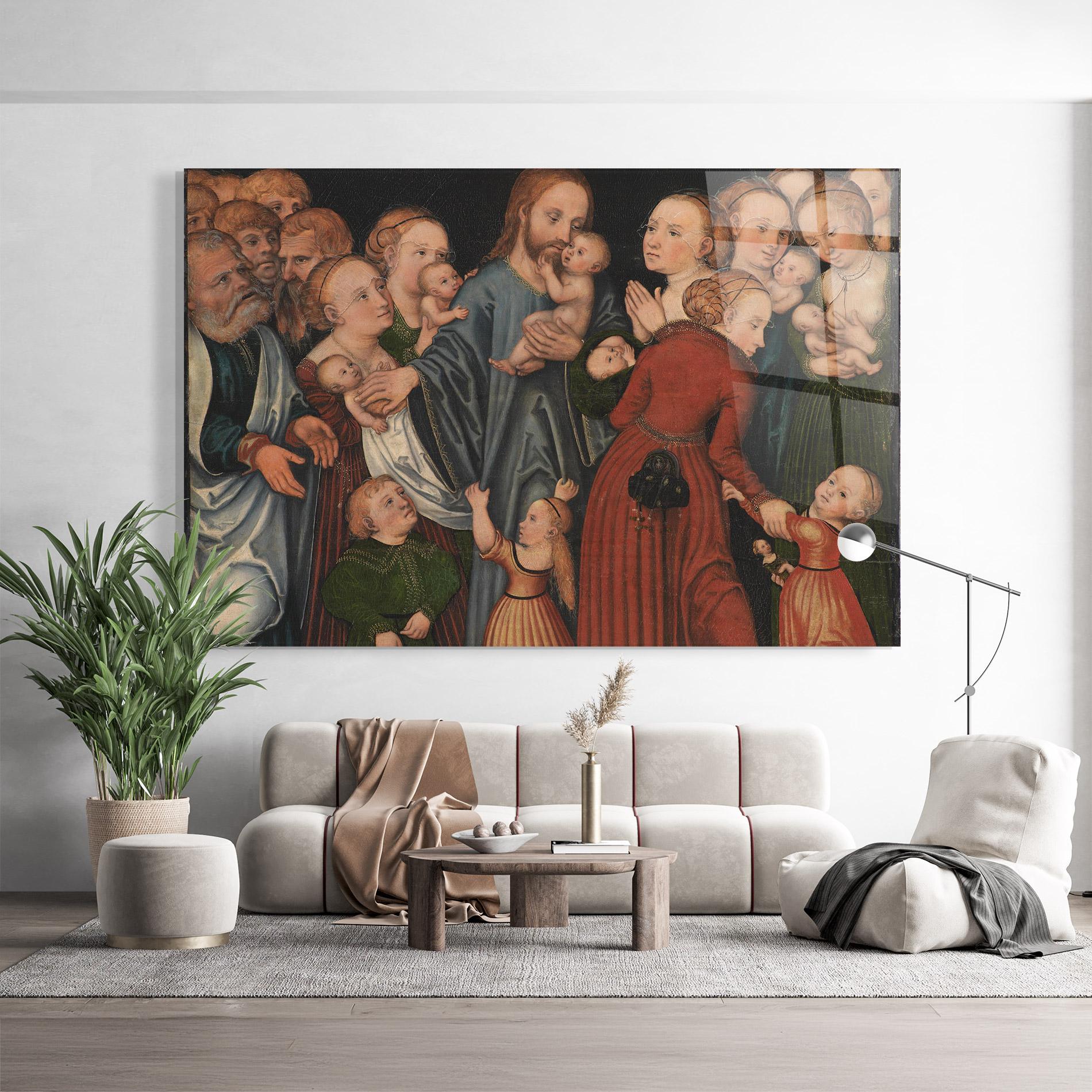 Glasbild Jesus Old Art mockup 9