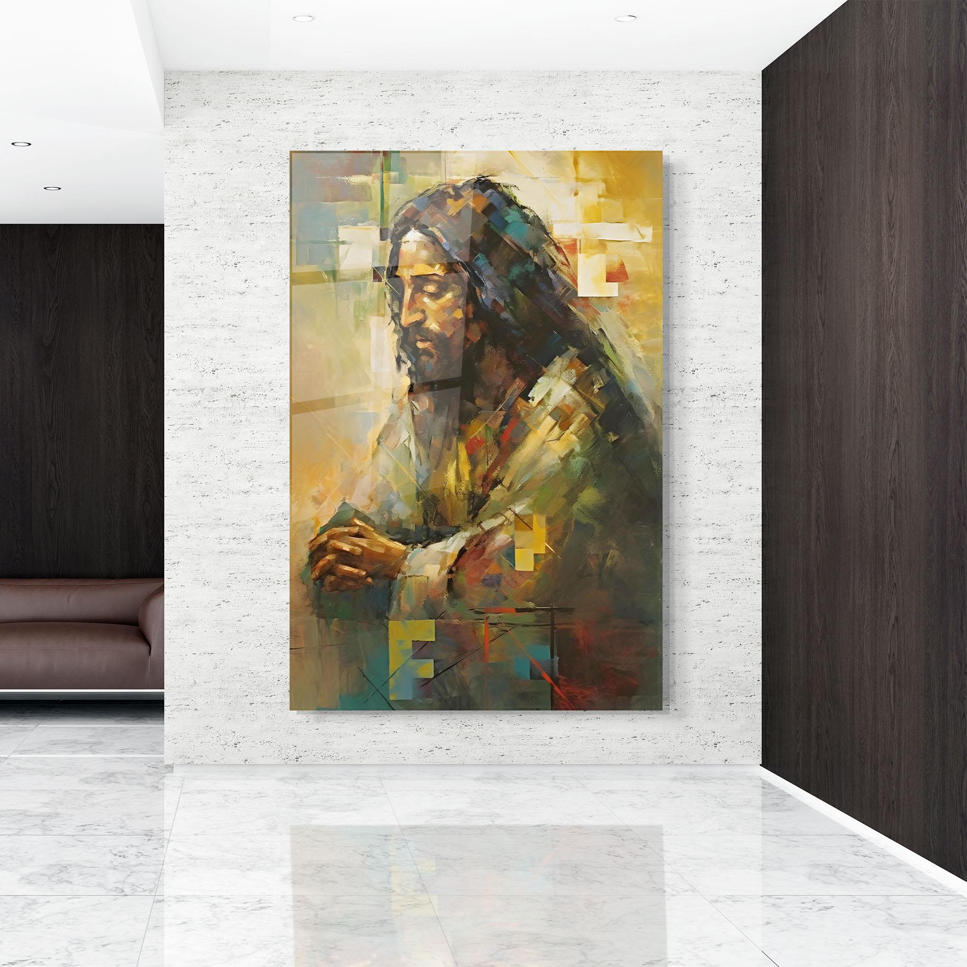 Glasbild Christ Painting Art mockup 9