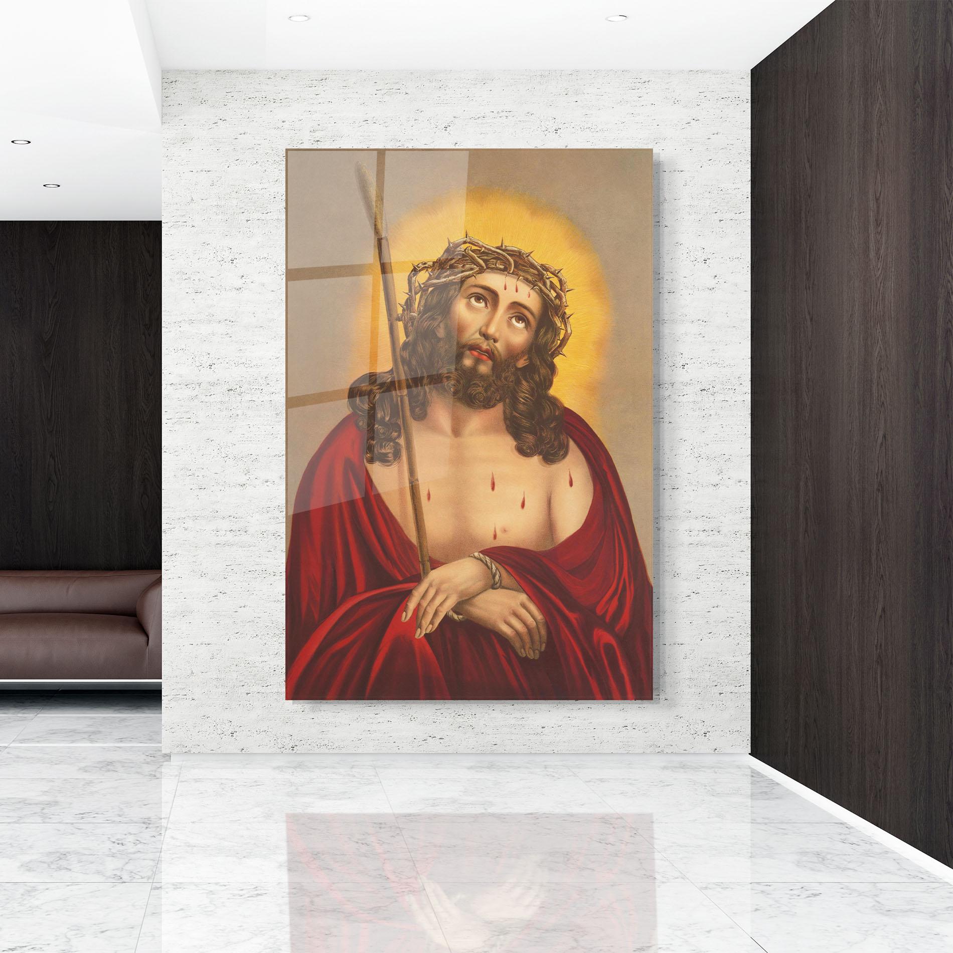 Glasbild Red Dresses Jesus mockup 9