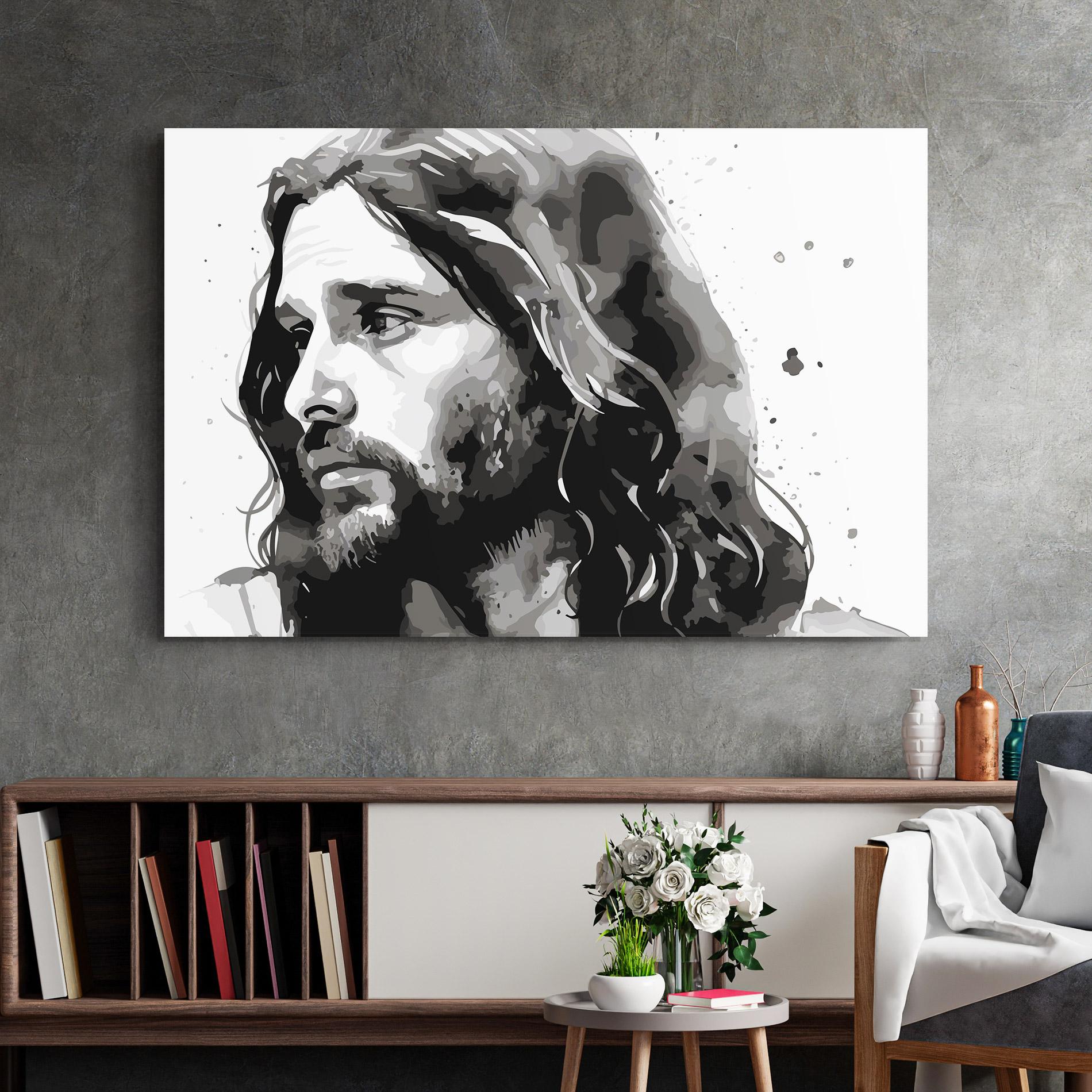 Glasbild Jesus Watercolor mockup 2