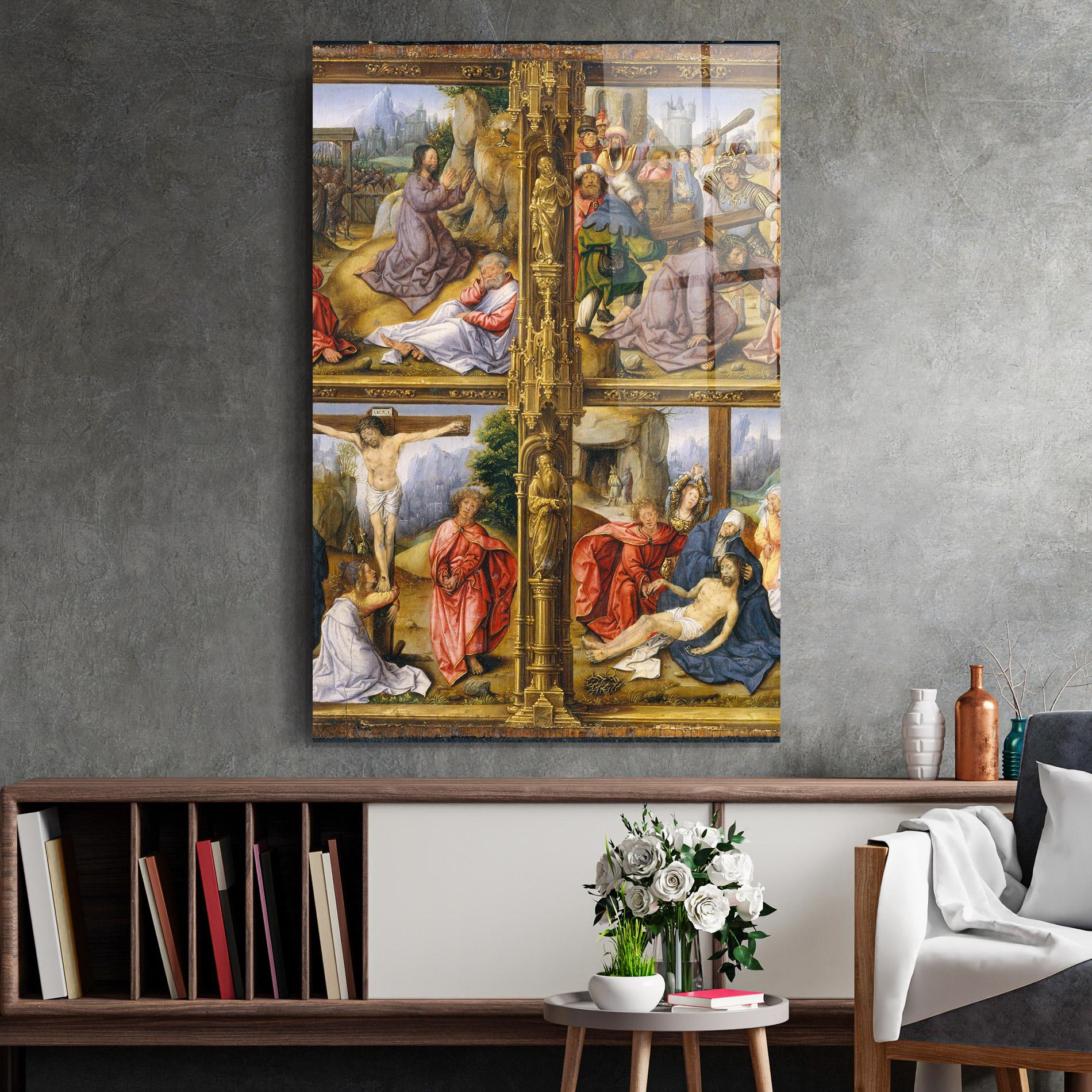 Glasbild Gold Window View mockup 2