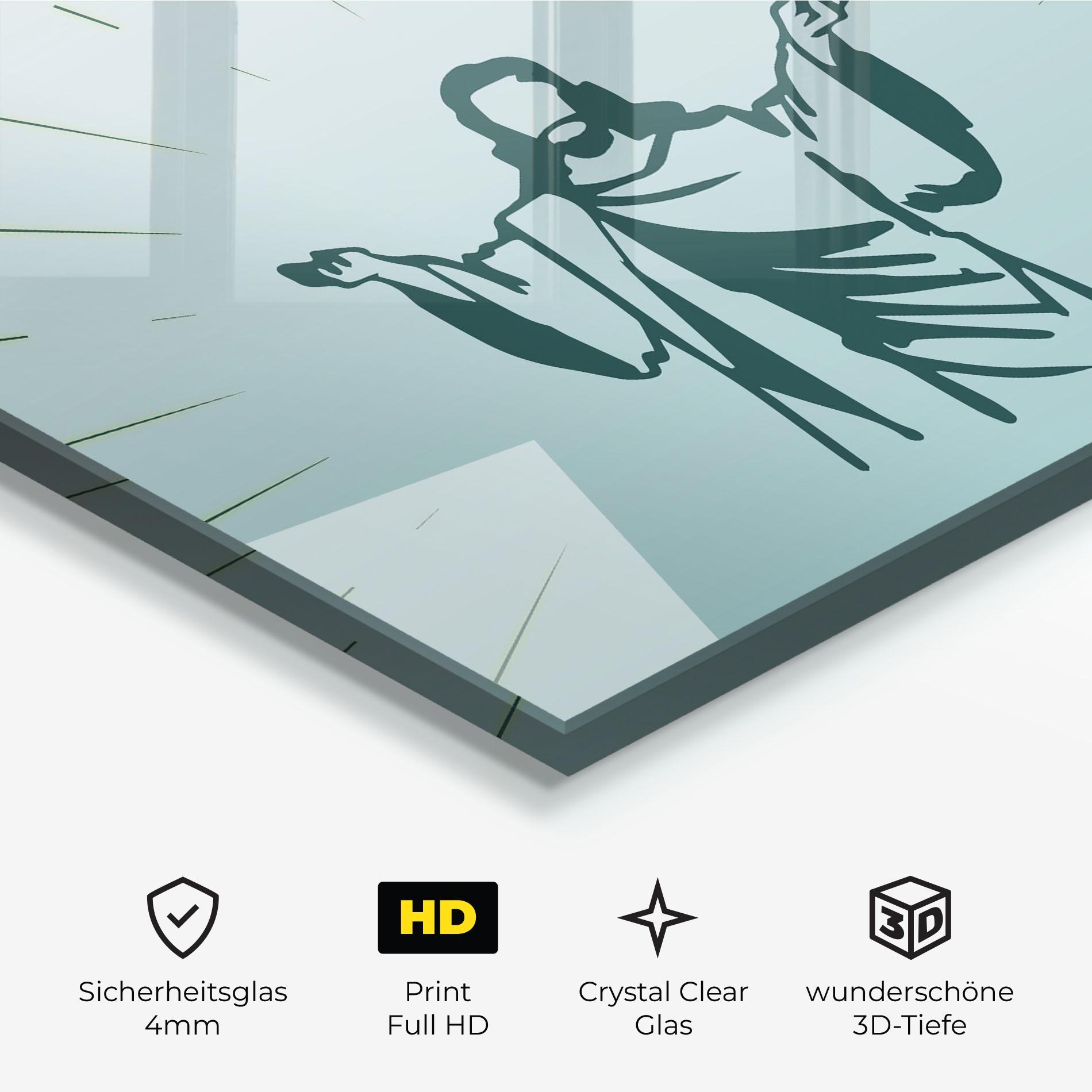 Glasbild Blue Art Jesus mockup 3