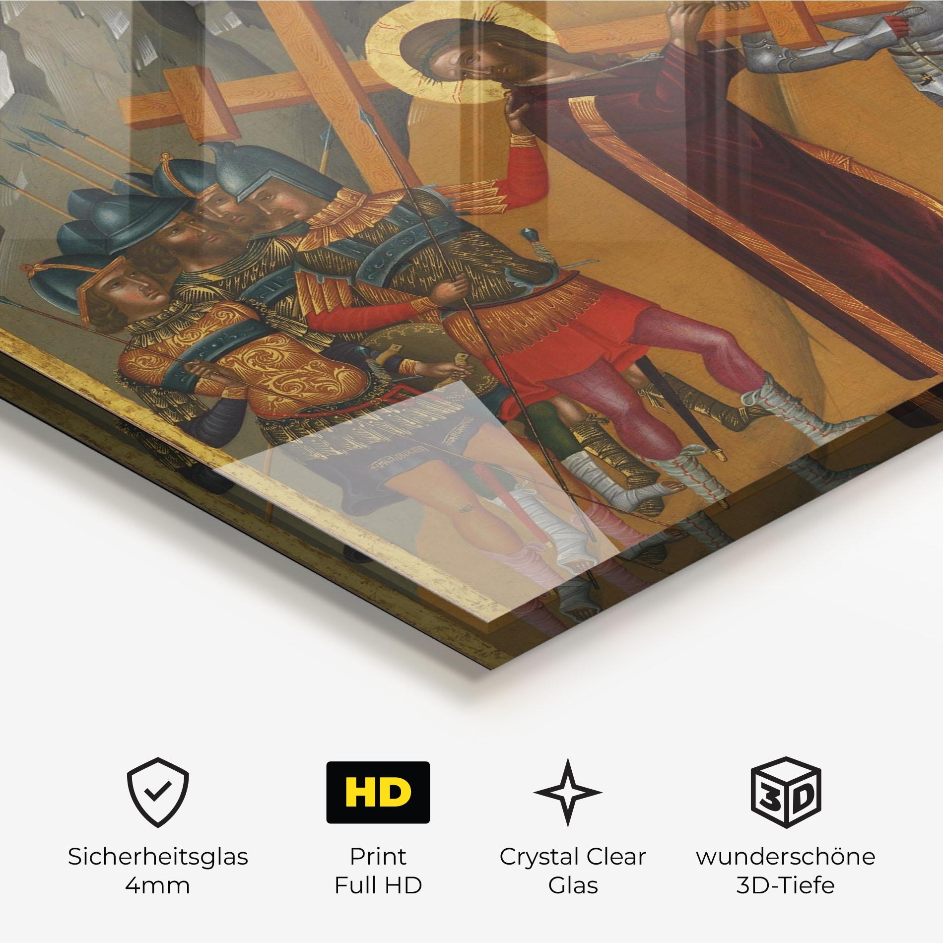 Glasbild Walking With Cross mockup 3