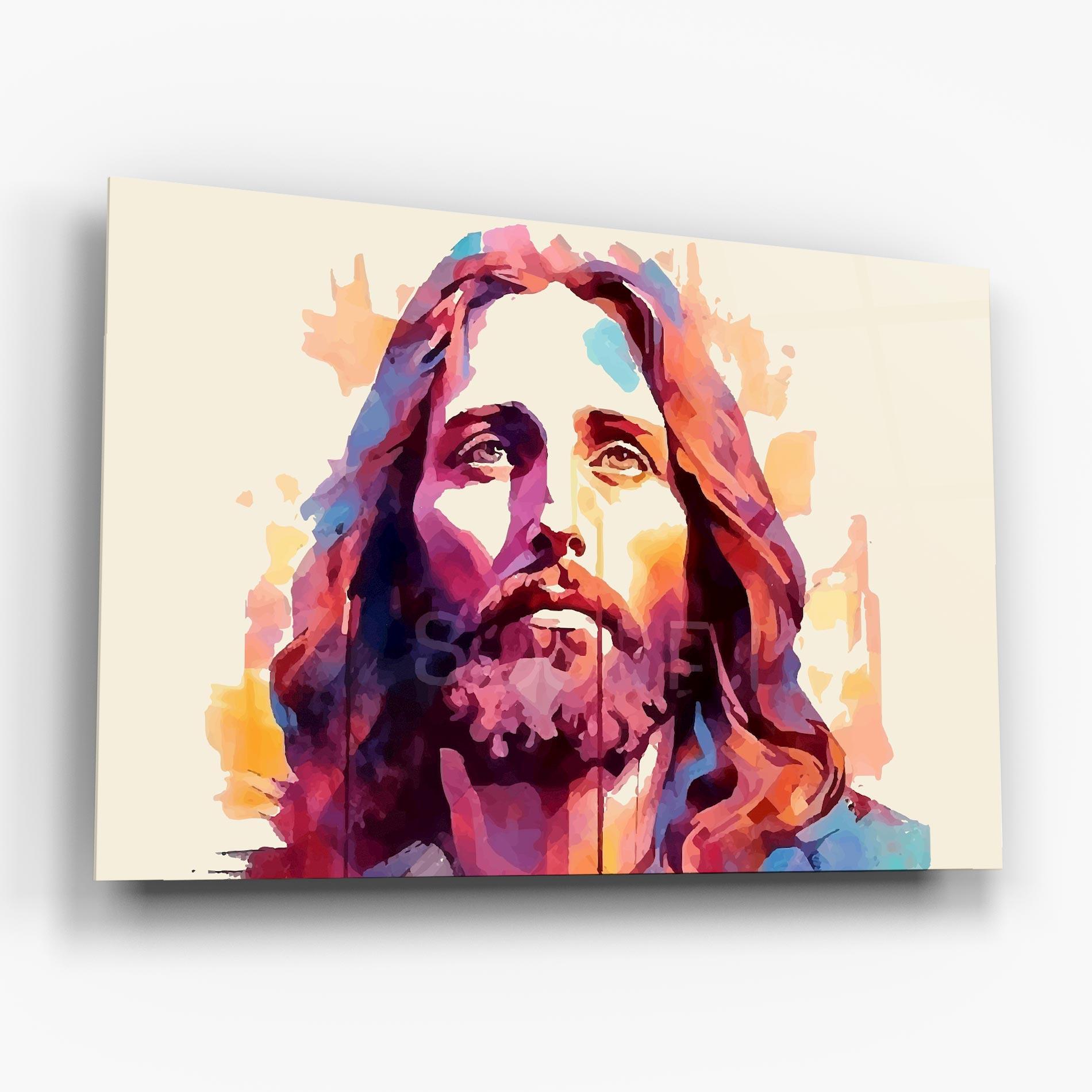 Glasbild Color Jesus mockup 6