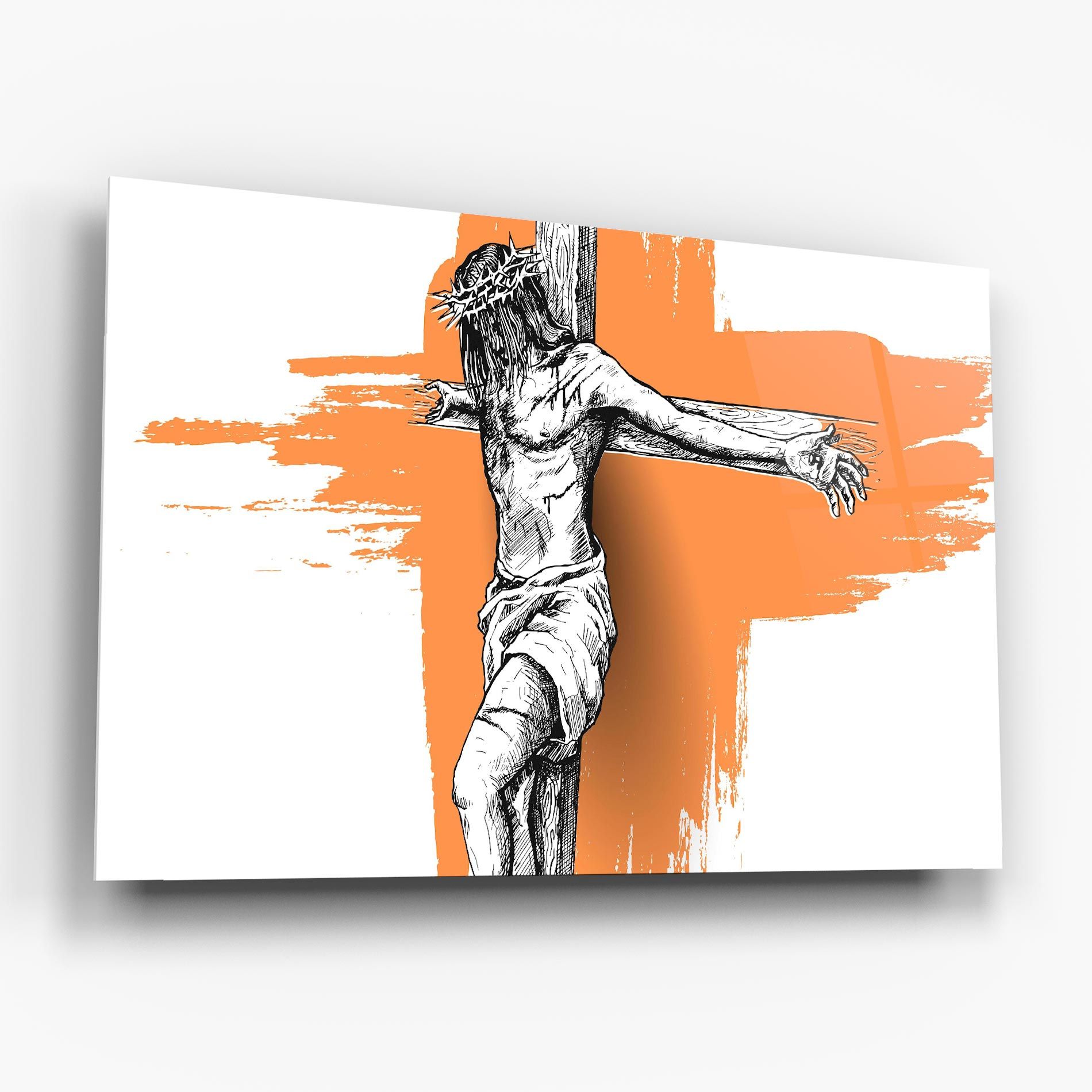 Orange Art Jesus mockup 6