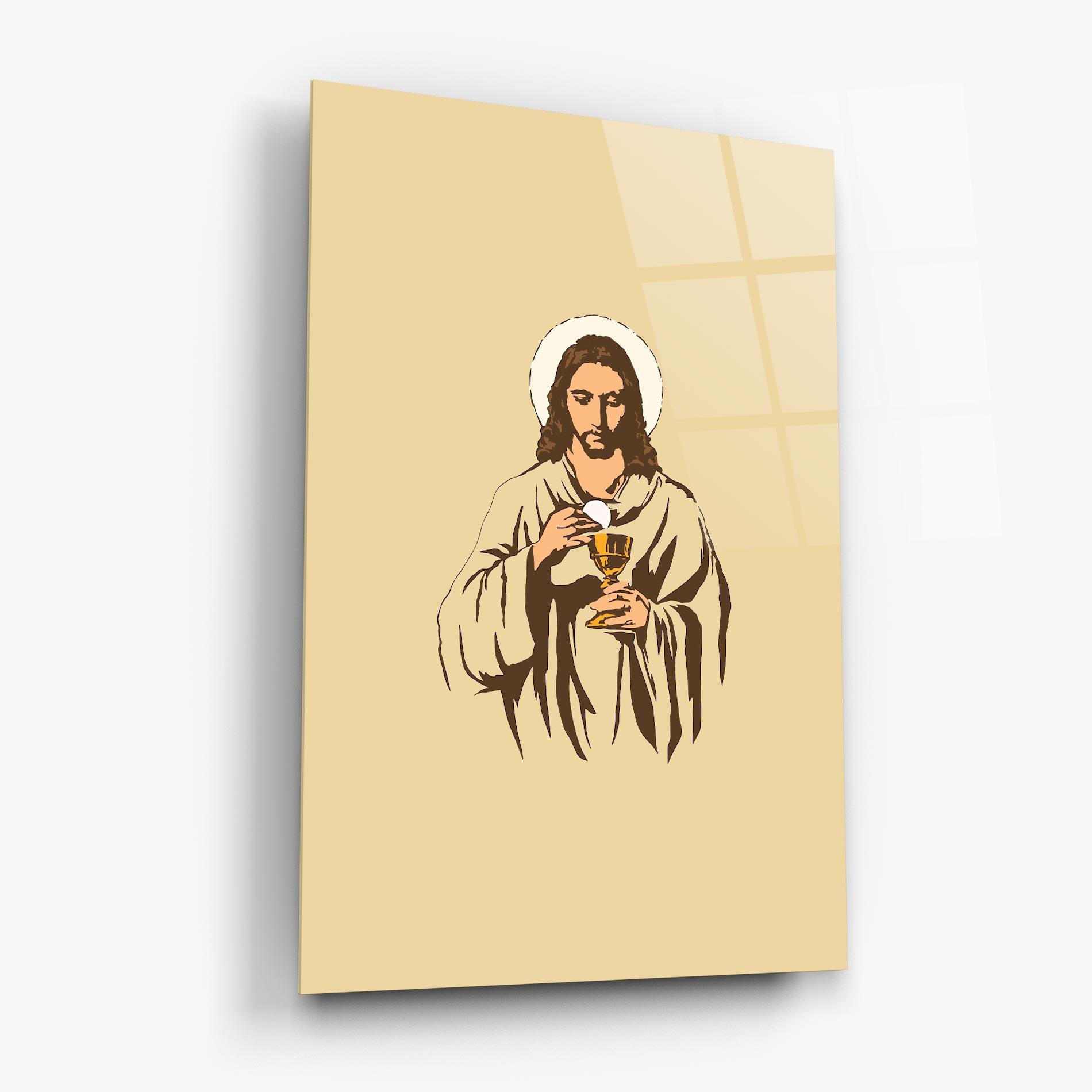 Glasbild Cream Jesus mockup 6
