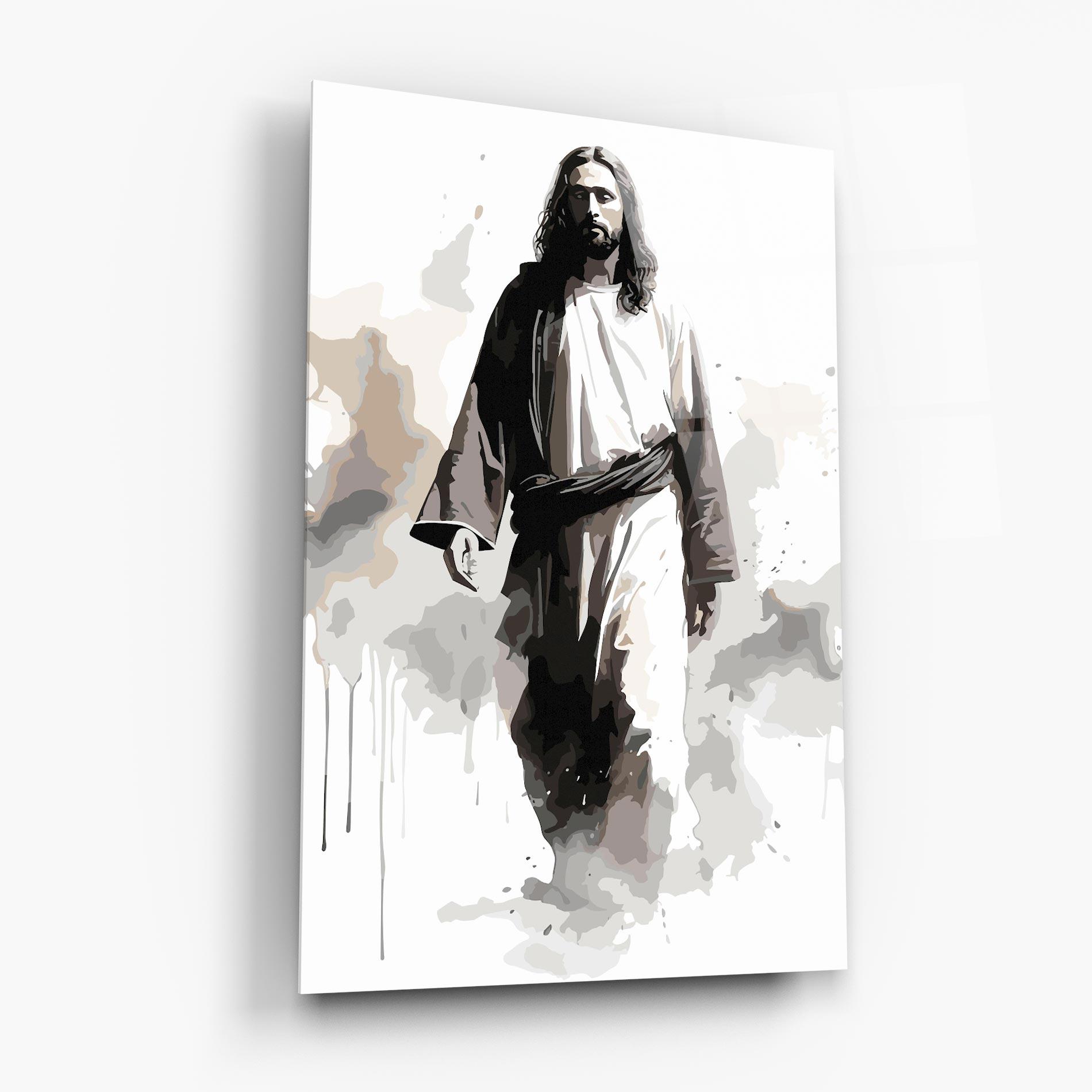 Glasbild Watercolor Jesus mockup 6