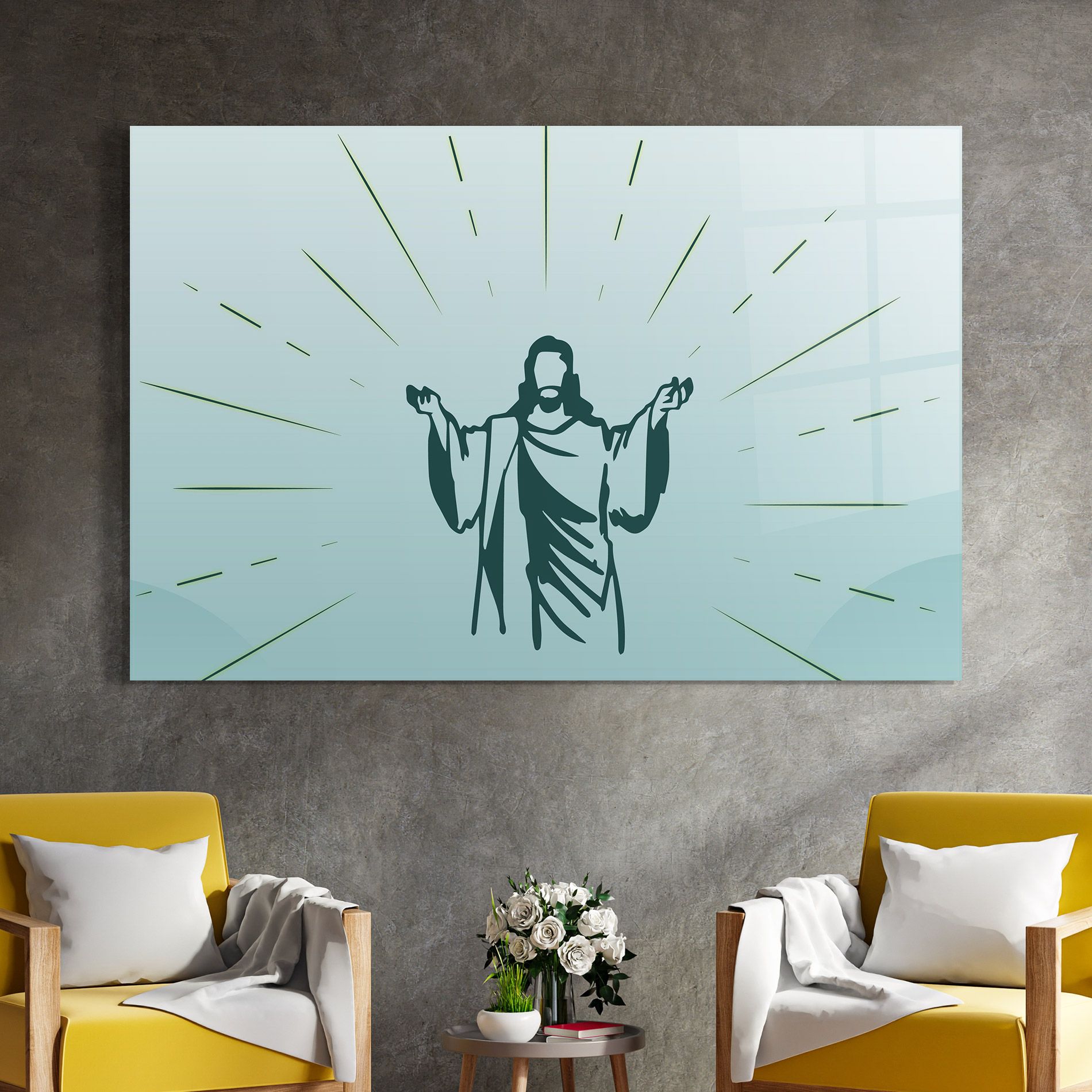 Blue Art Jesus mockup 4