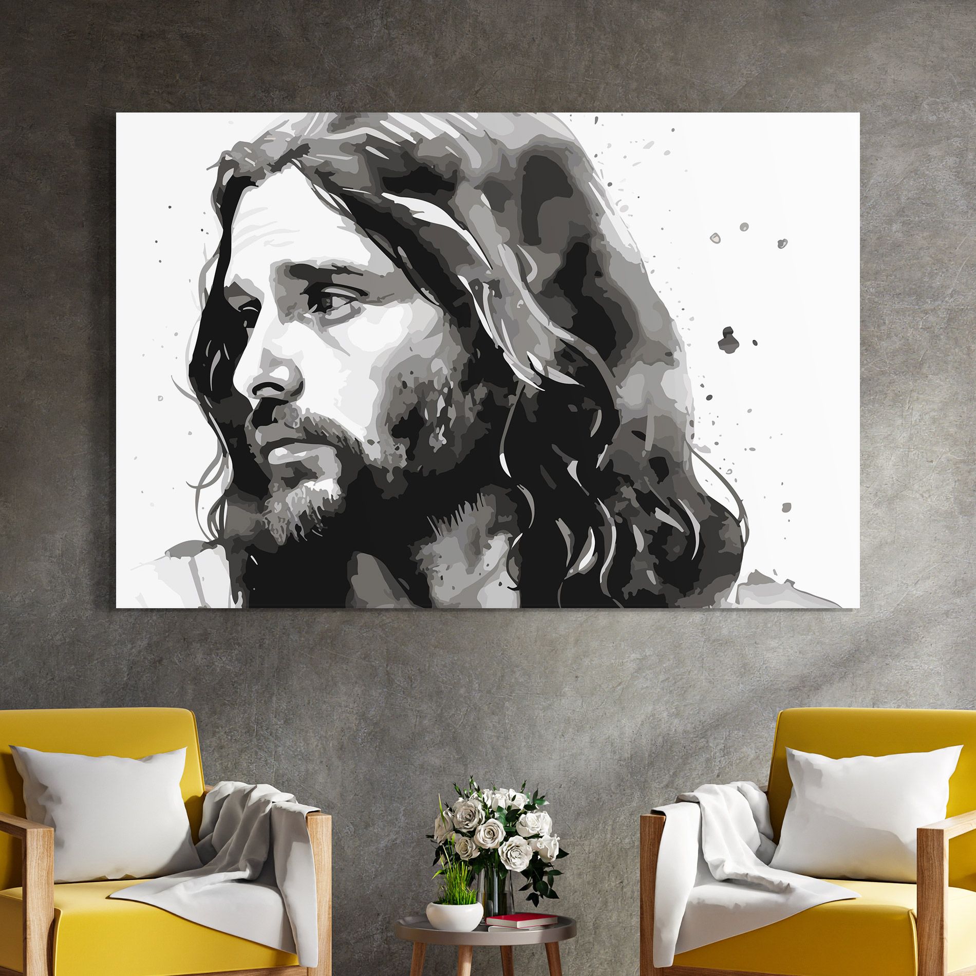 Jesus Watercolor mockup 4