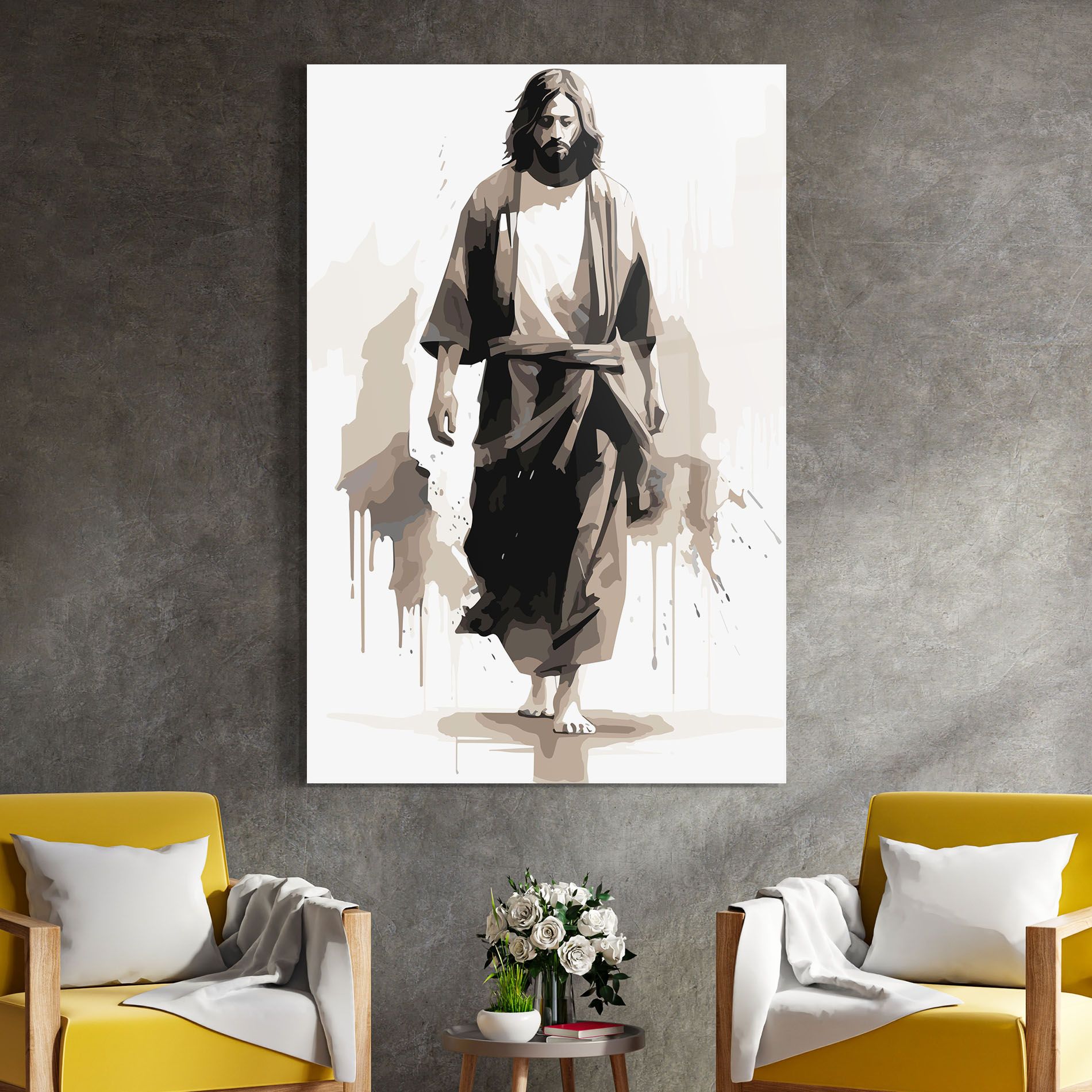 Cream Art Jesus mockup 4
