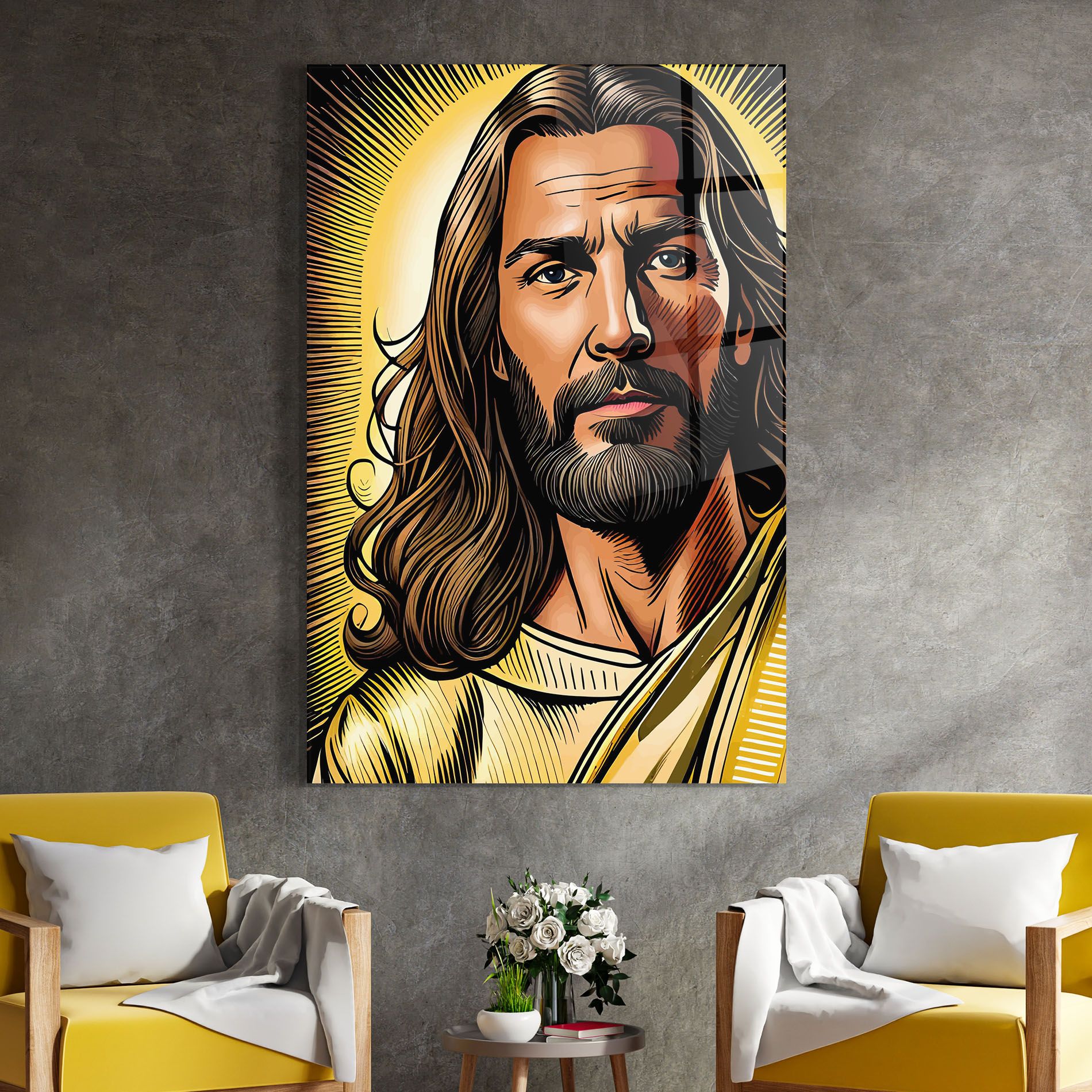 Gold Art Jesus mockup 4