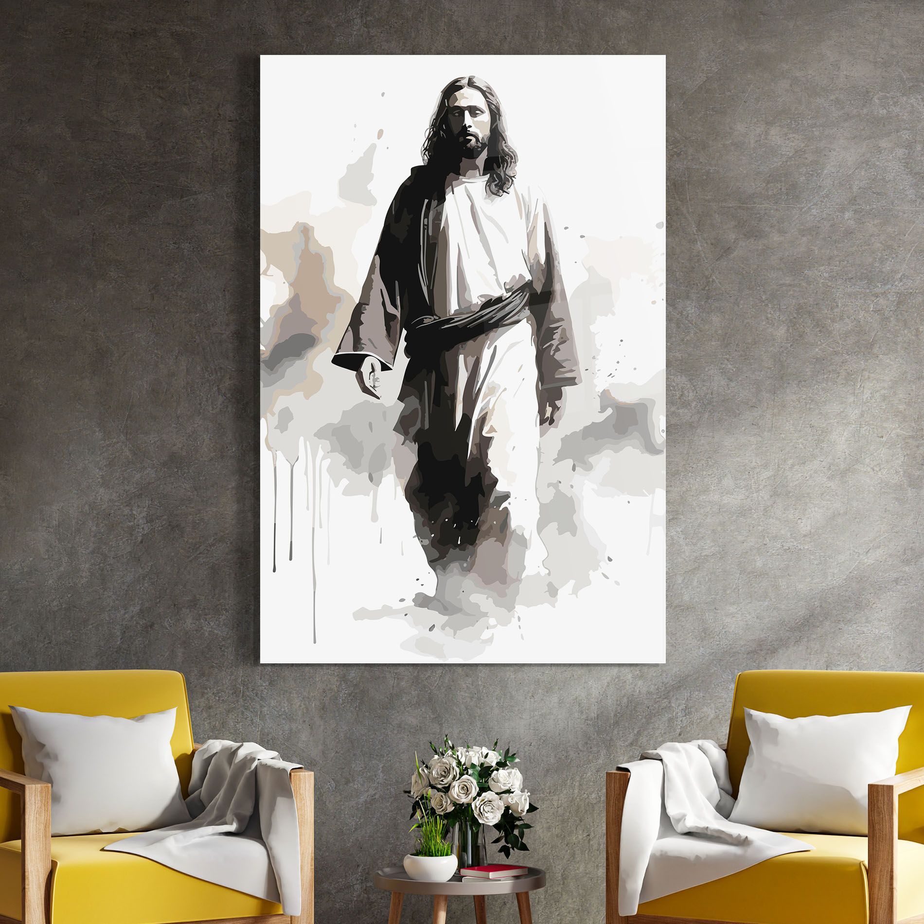 Watercolor Jesus mockup 4
