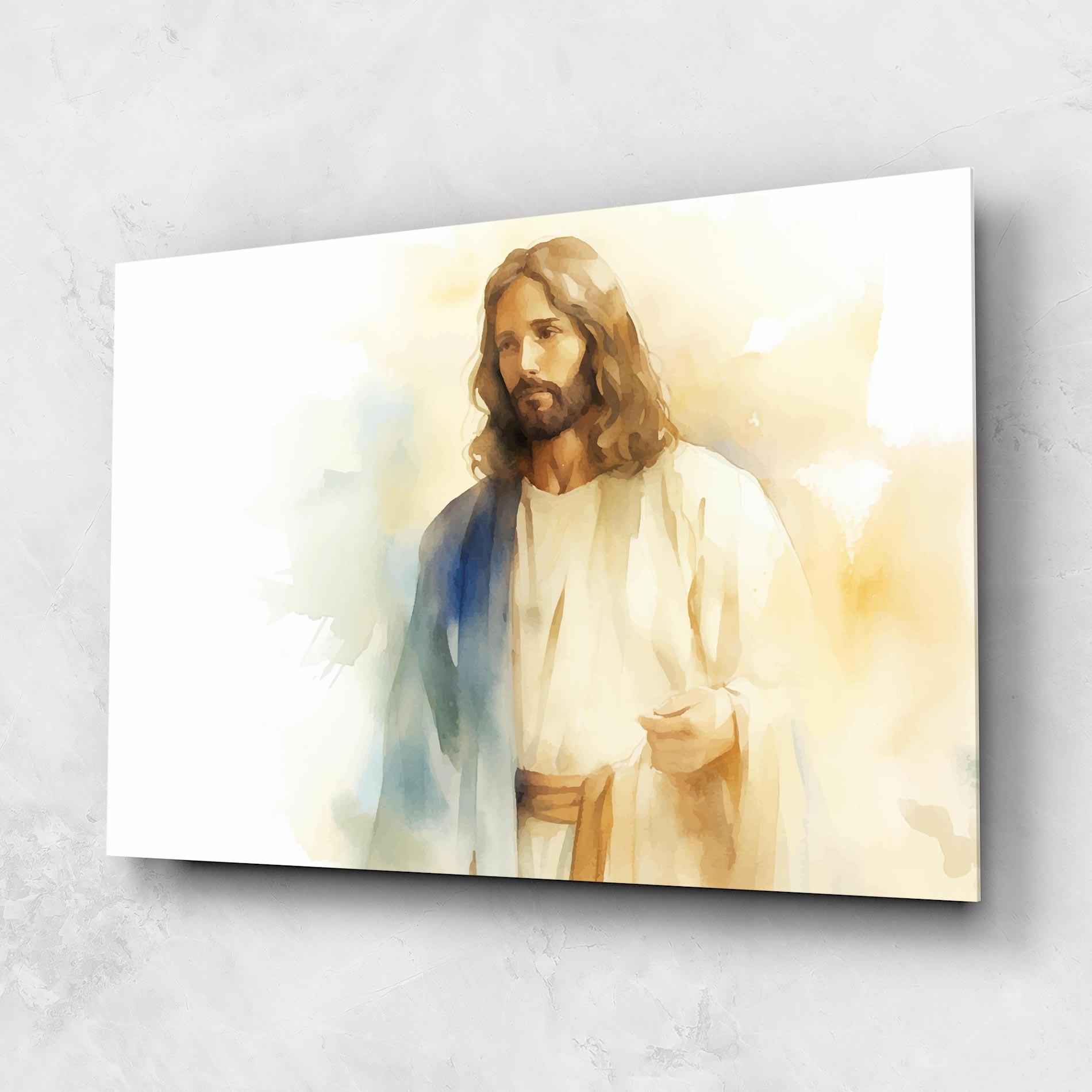Glasbild Jesus Light Art mockup 1
