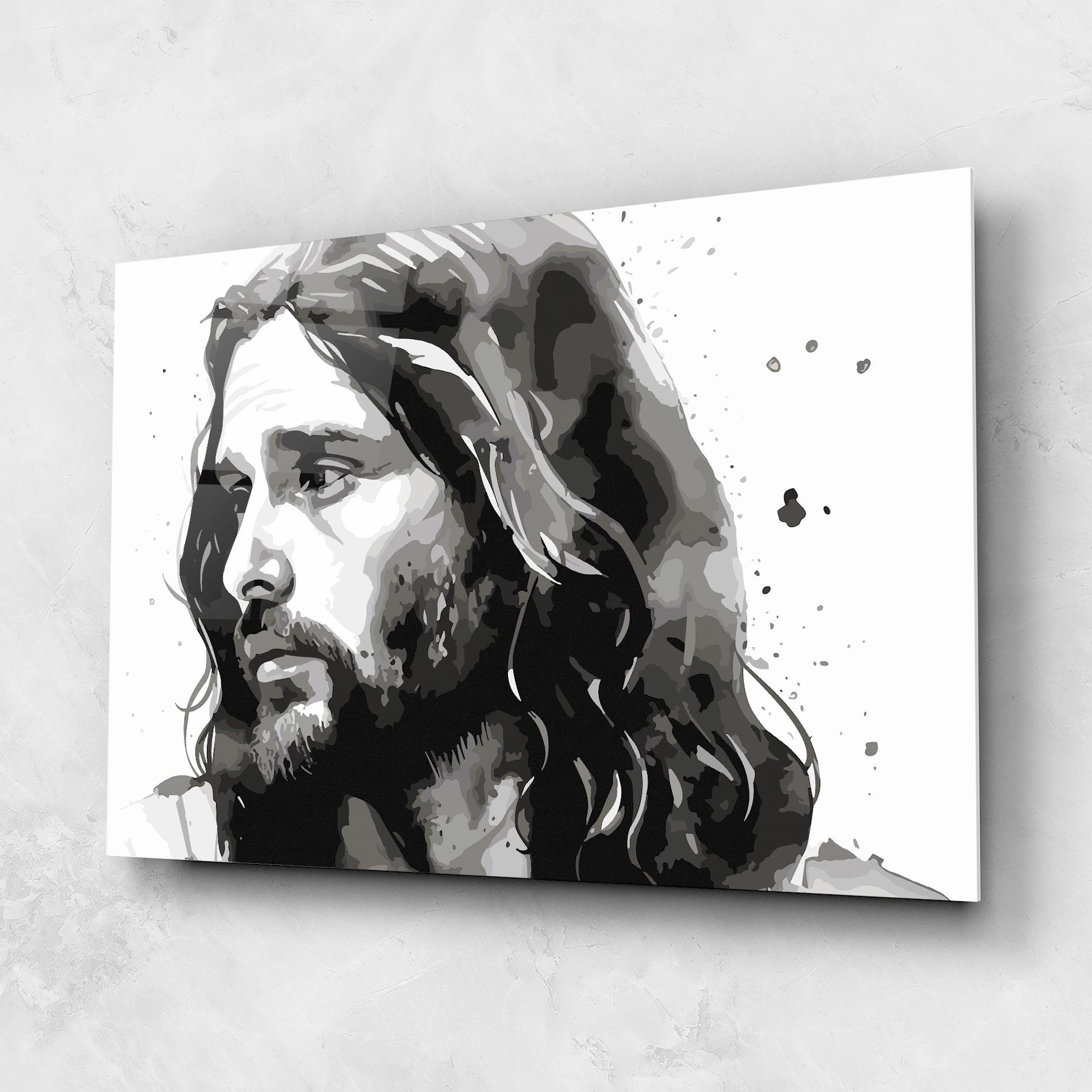 Glasbild Jesus Watercolor mockup 1