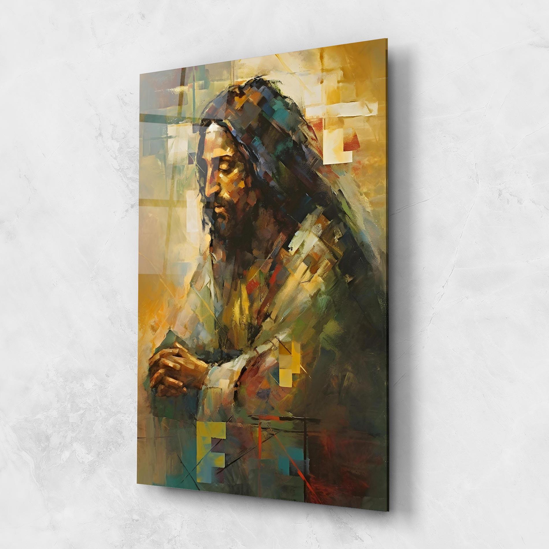 Glasbild Christ Painting Art mockup 1