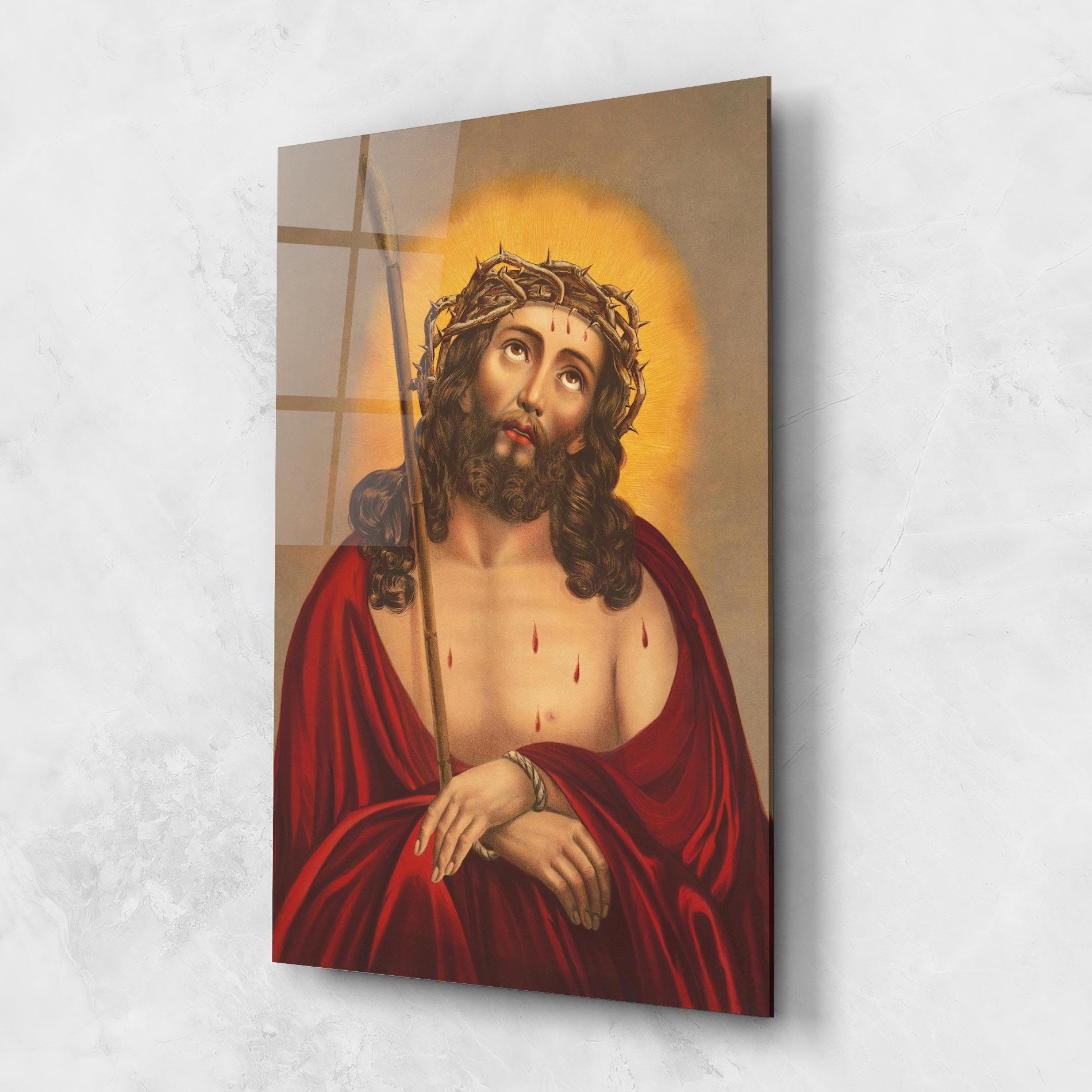 Glasbild Red Dresses Jesus mockup 1