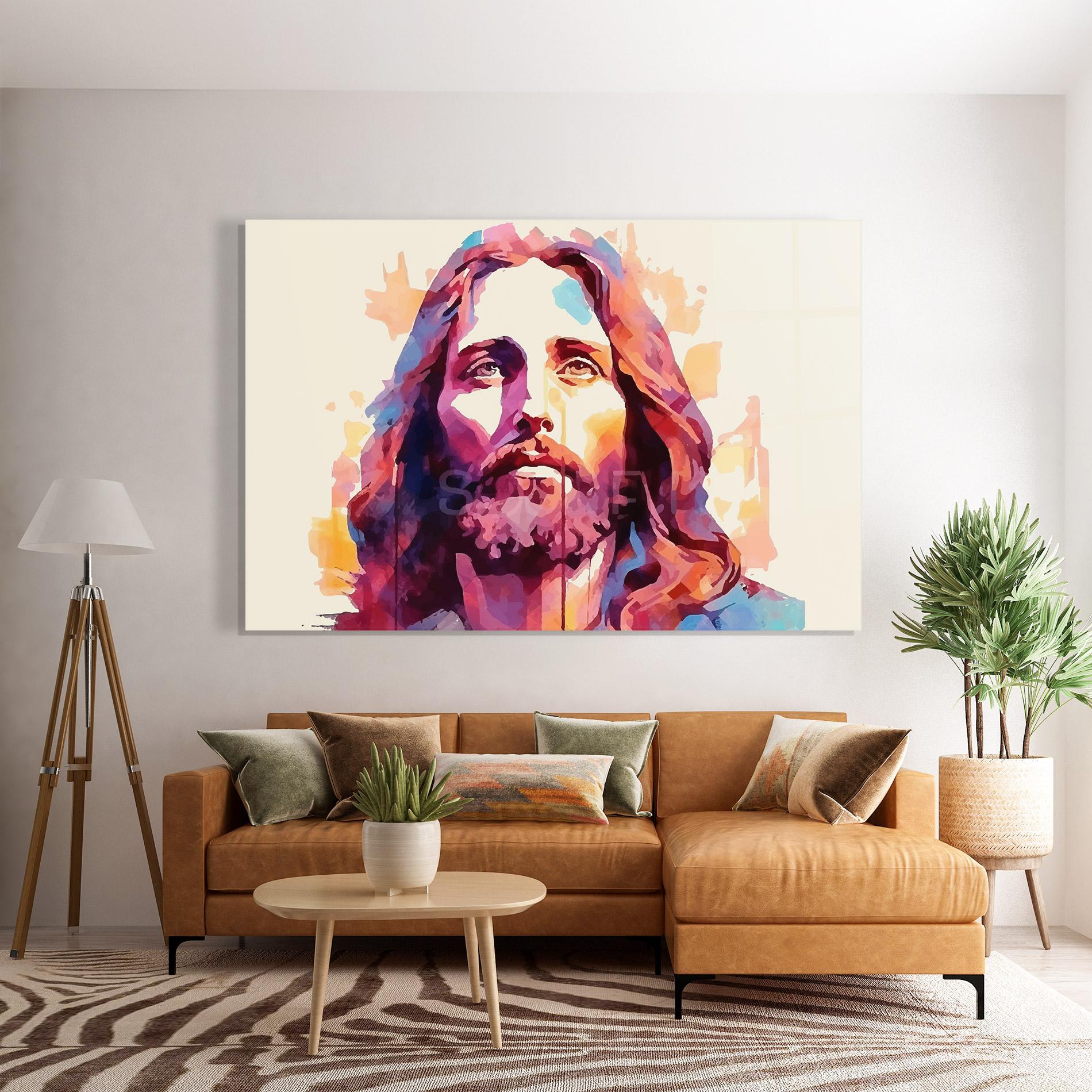 Glasbild Color Jesus mockup 7