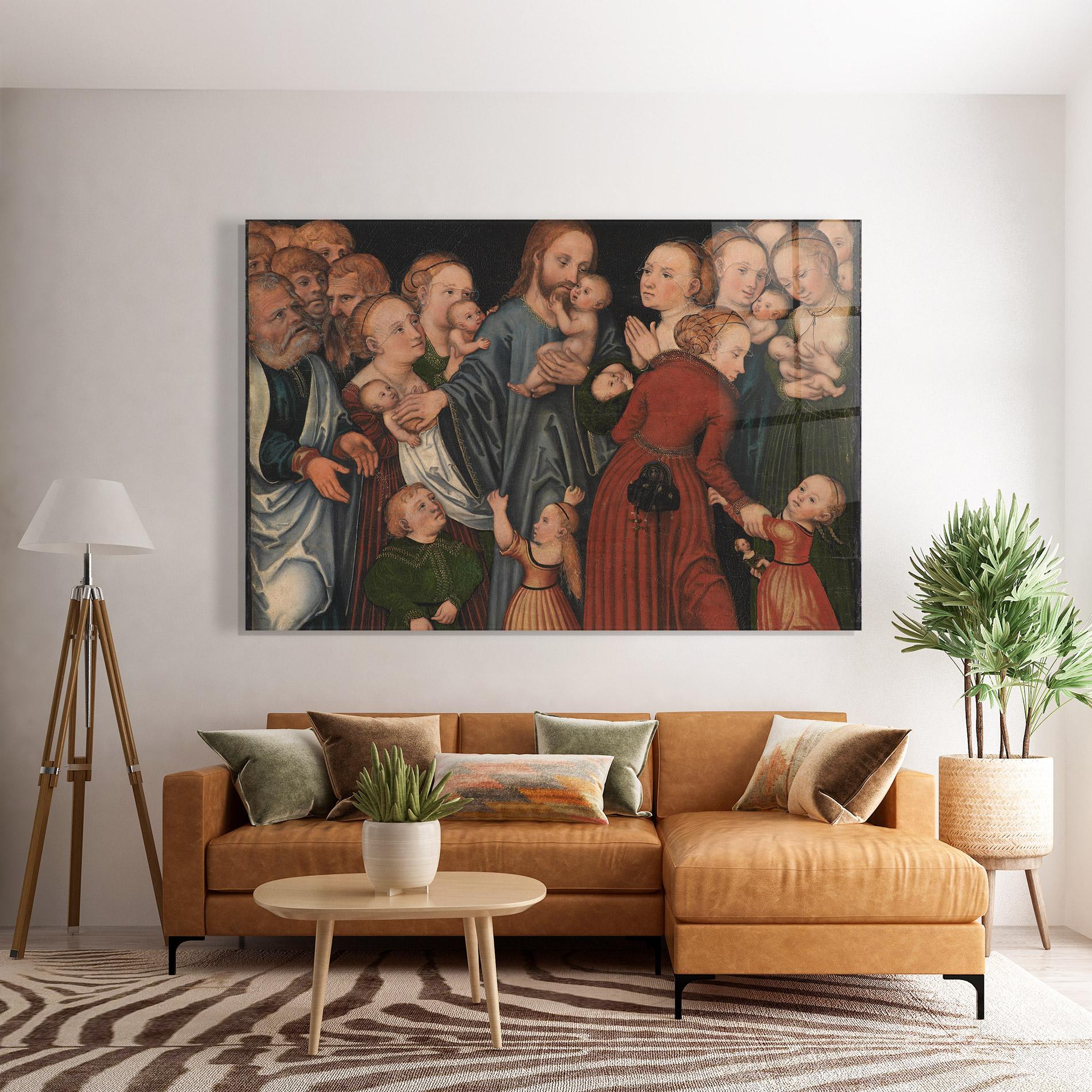 Glasbild Jesus Old Art mockup 7