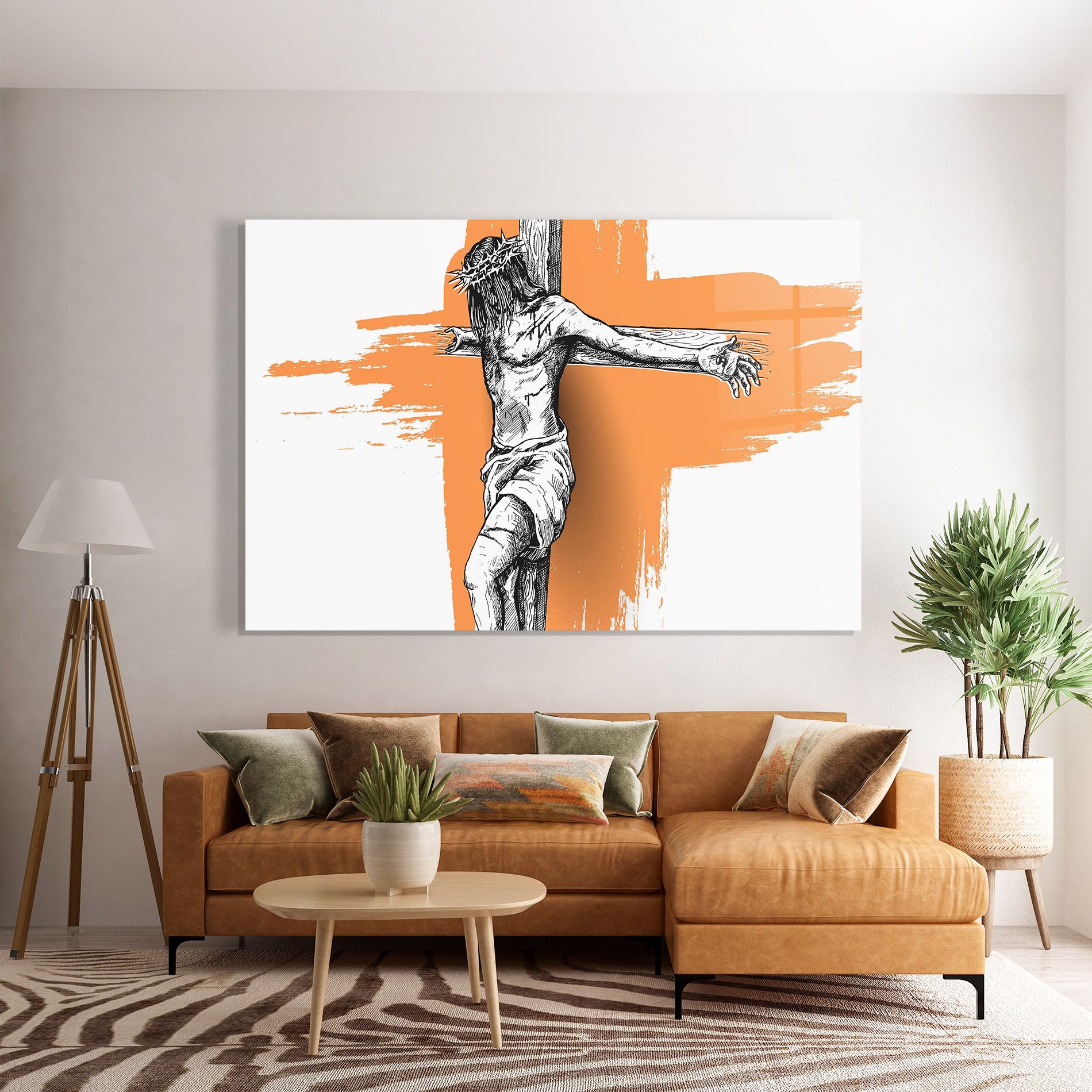 Orange Art Jesus mockup 7