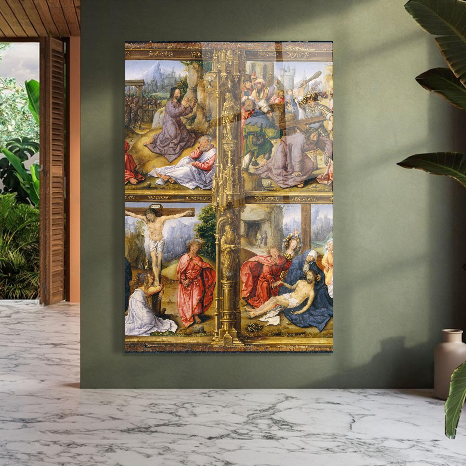 Glasbild Gold Window View mockup 7