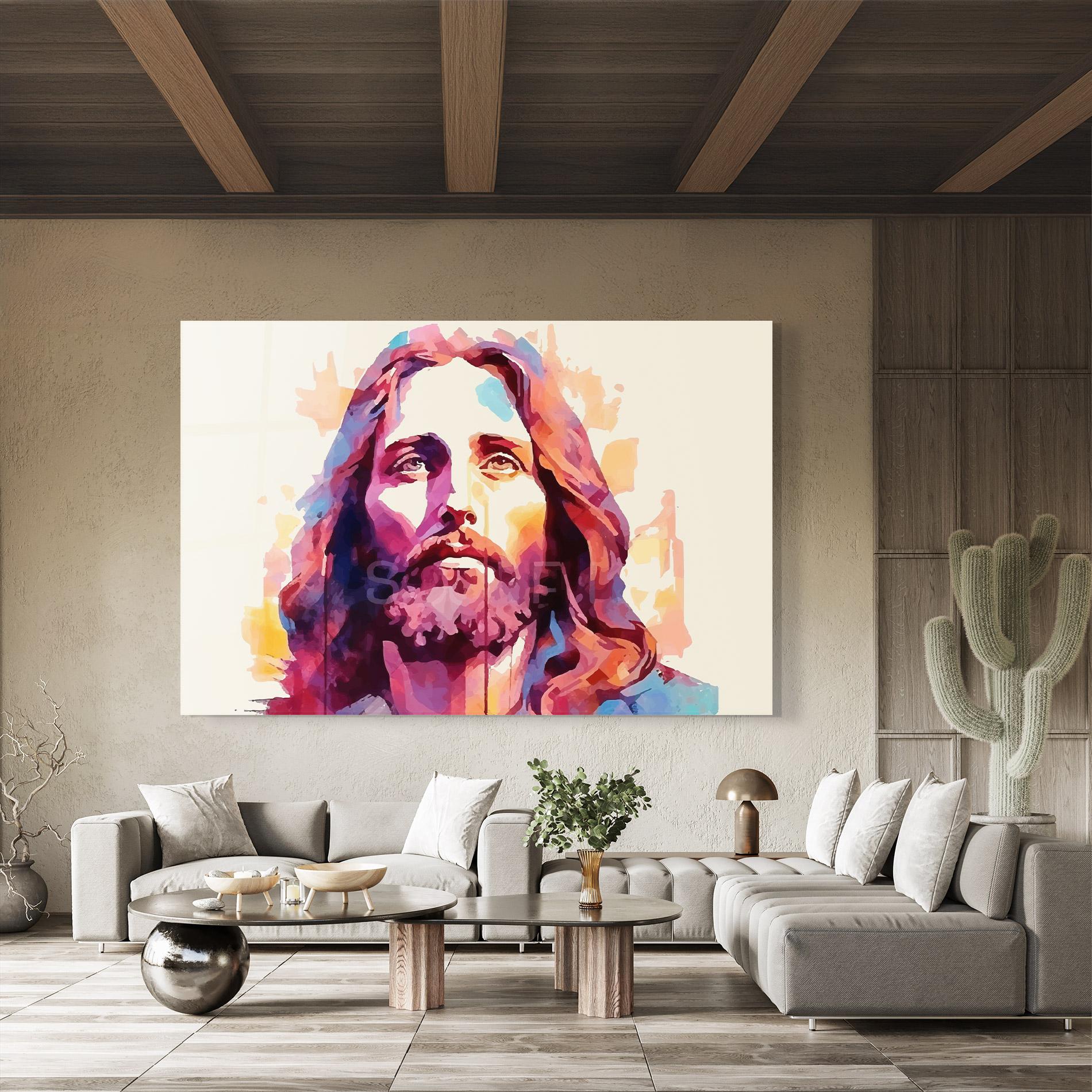 Glasbild Color Jesus mockup 8