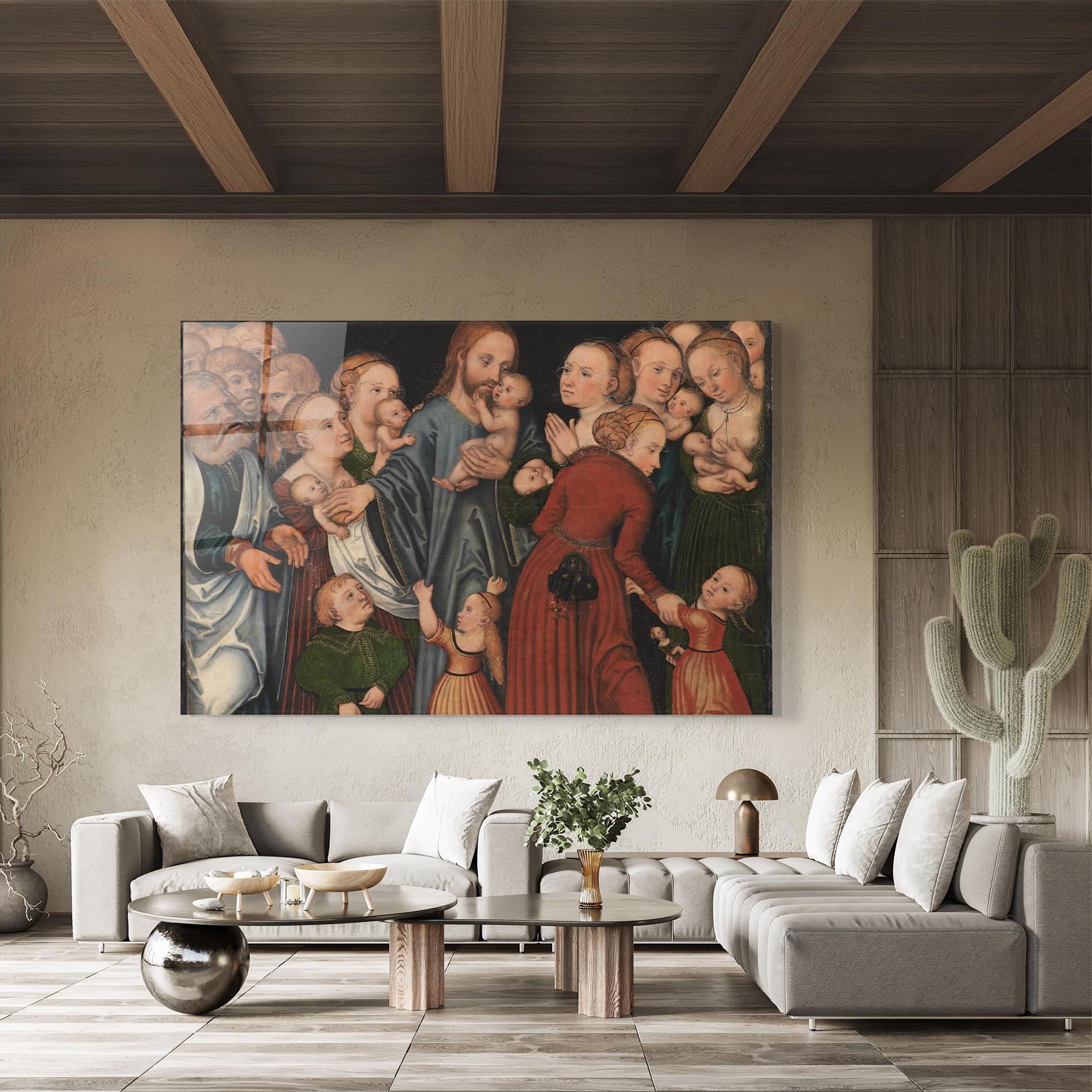 Glasbild Jesus Old Art mockup 8