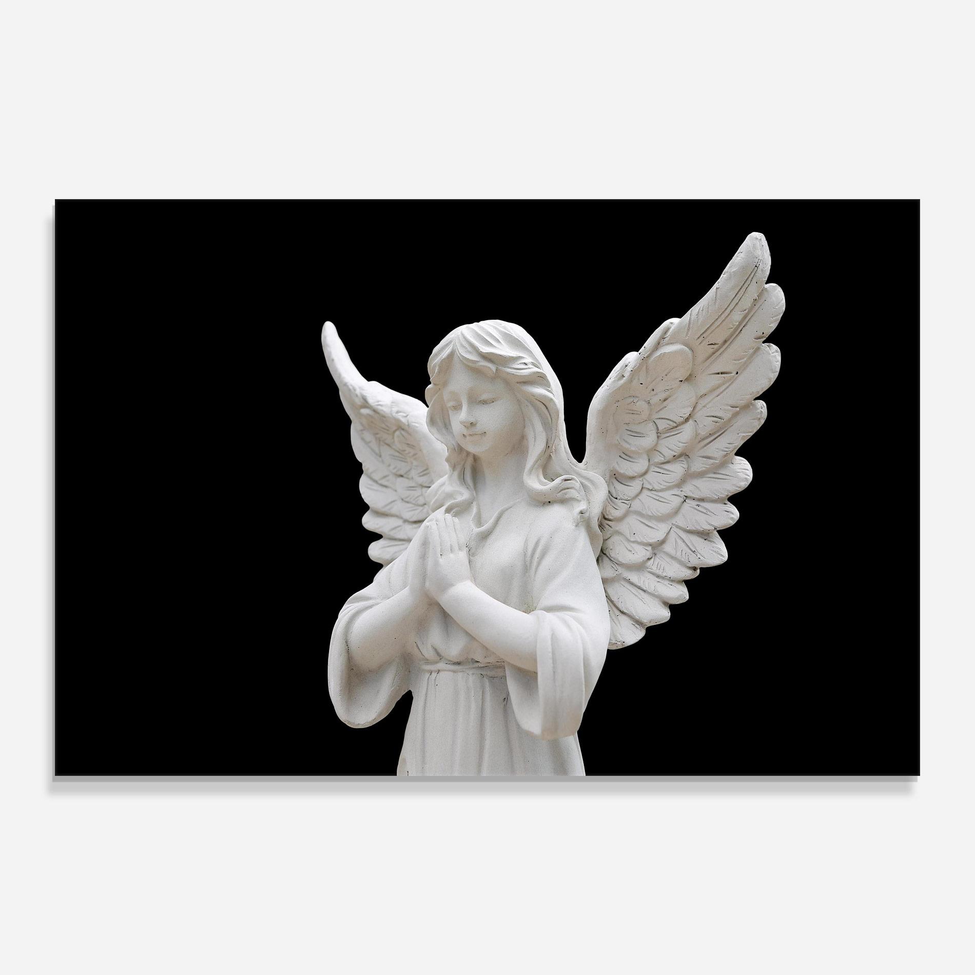 Glasbild Pretty Angel Statues mockup 0