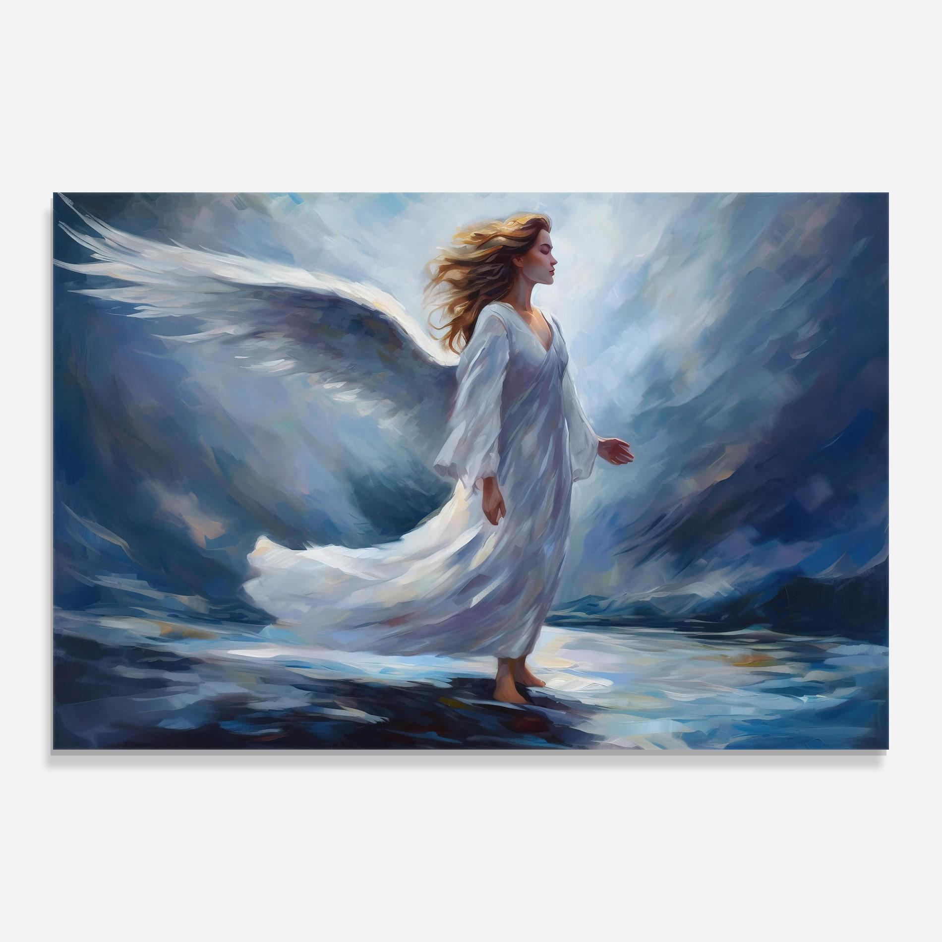 Glasbild Wind Angel Woman mockup 0